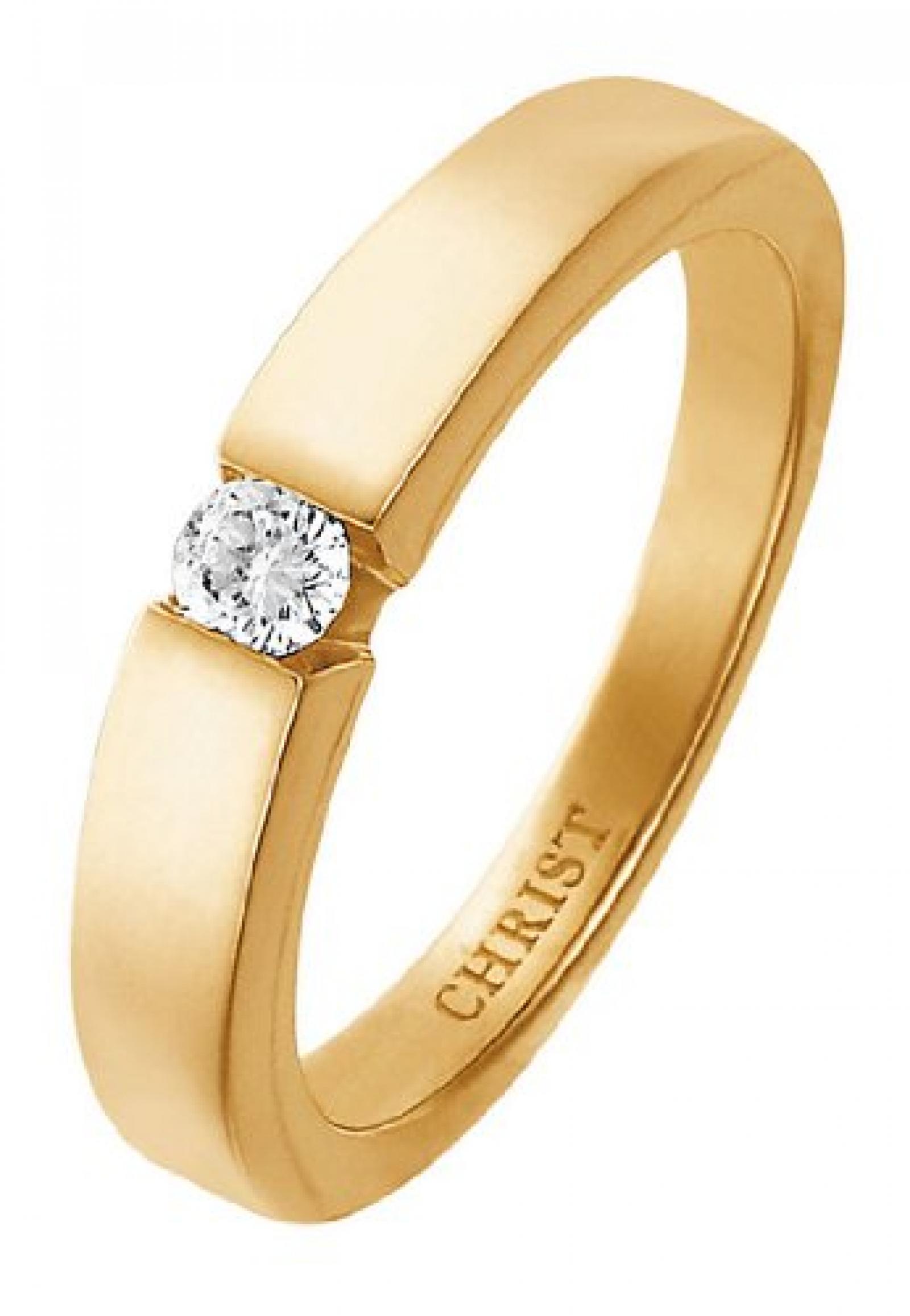 CHRIST Diamonds Damen-Ring 333er Weißgold 1 Brillanten ca. 0,10 ct. (gold) 