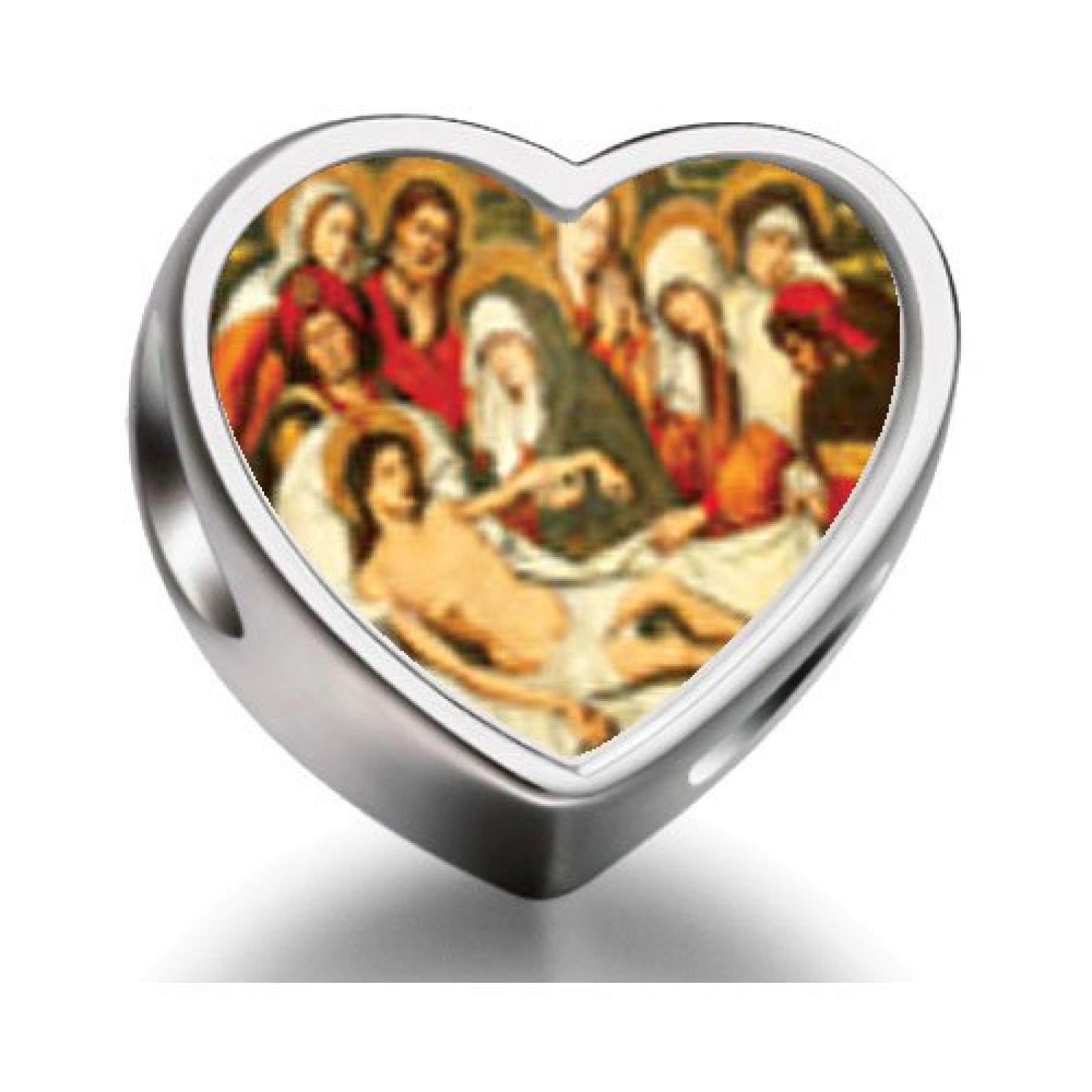 Rarelove The Entombment Of Christ Heart Photo Charm Beads Rarelove The Entombment Of Christ Heart Photo Charm Beads