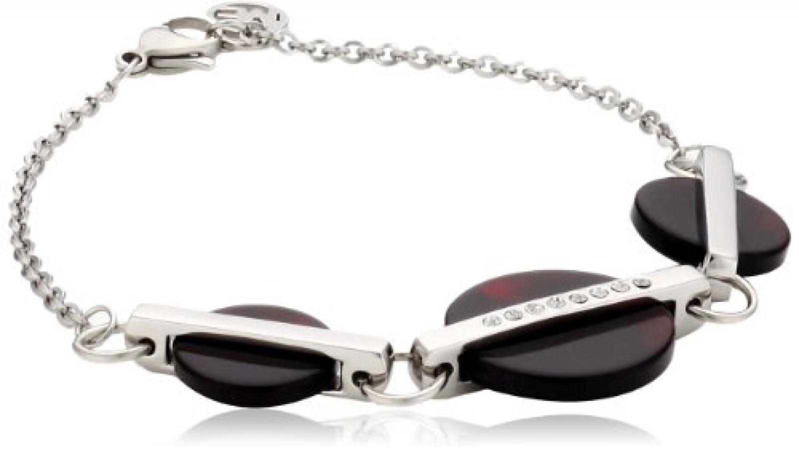 Mike Ellis New York Damen Armband Edelstahl Acryl schwarz 19.0 cm S190 IPS Mike Ellis New York Damen Armband Edelstahl Acryl schwarz 19.0 cm S190 IPS