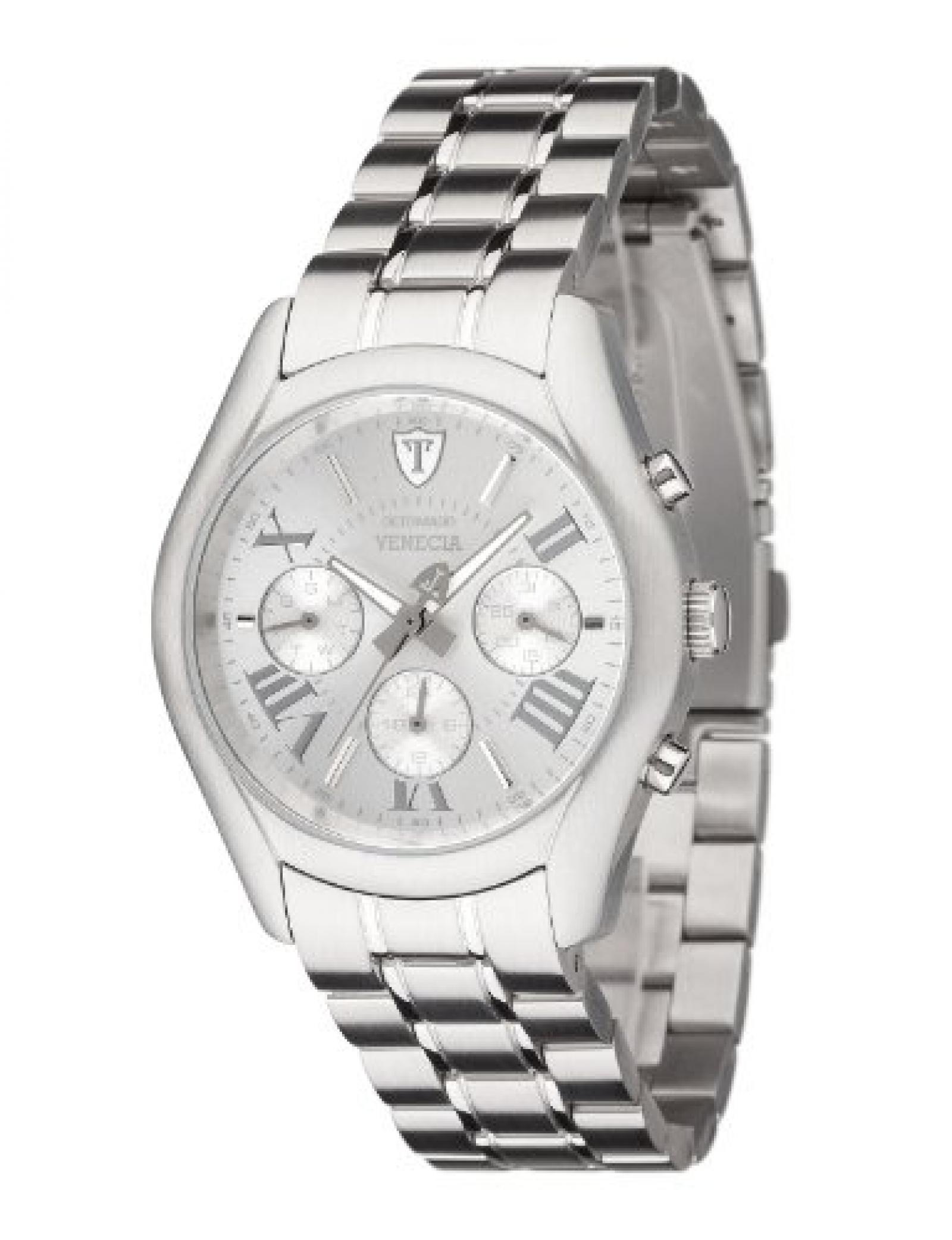 Detomaso Damen-Armbanduhr VENECIA Multifunction Silver Analog Quarz Edelstahl DT3020-C 