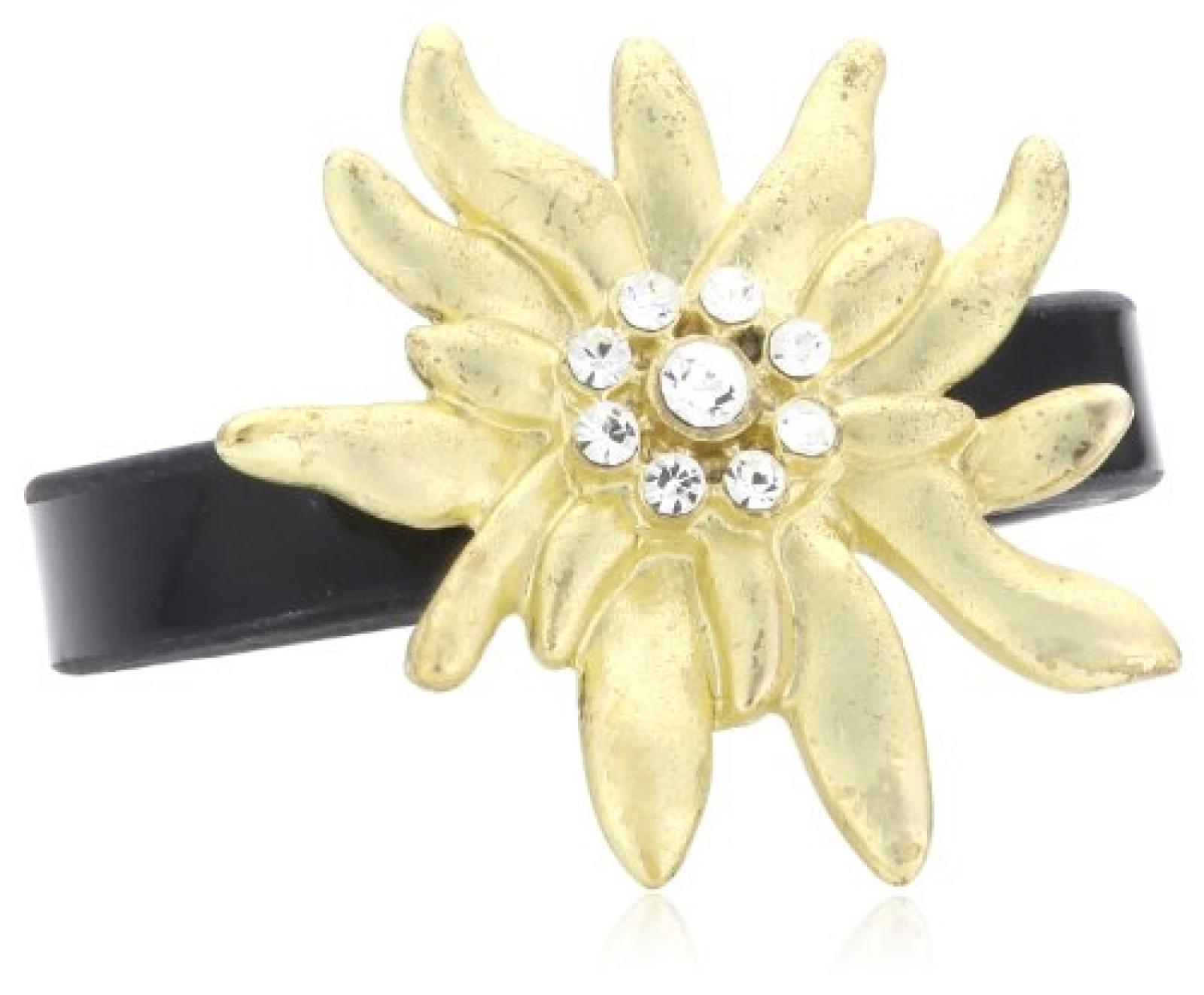 Sweet Deluxe Damen-Ring Messing Wiesn Edelwei&szlig; gold/schwarz Gr. 56 (17.8) 2447 