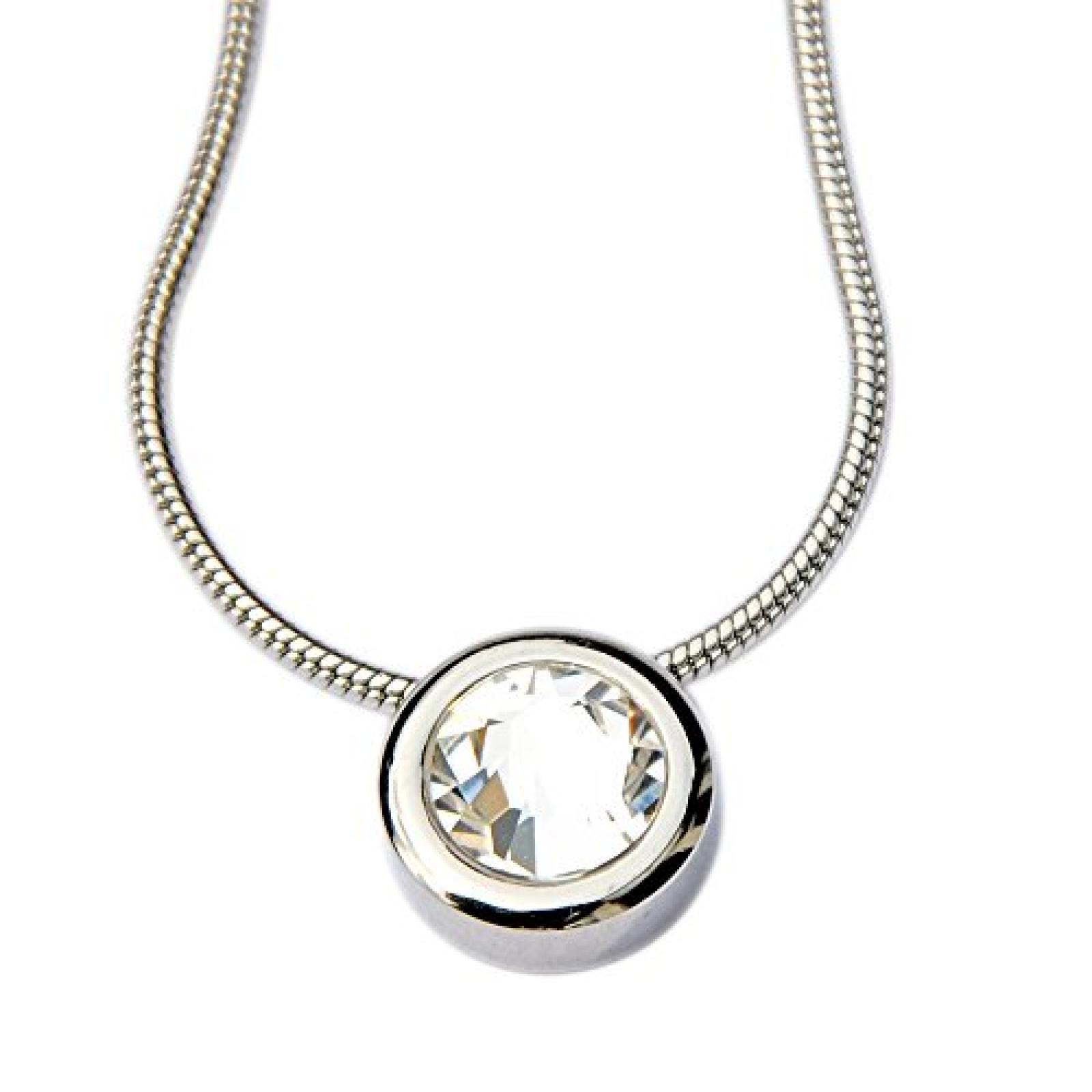 Schlangenkette Miore - Dragon Eye White - hochwertig geschliffener Swarovski Solitaire Crystal - Energetix 4you 459 / 1788 Magnet Kettenanh&auml;nger 