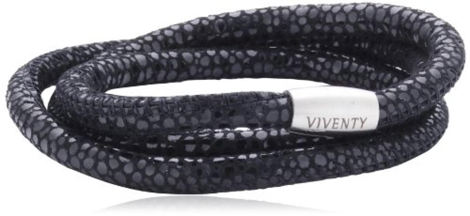 Viventy Unisex Armband Leder 3x gewickelt. in schwarz 59cm 764023 