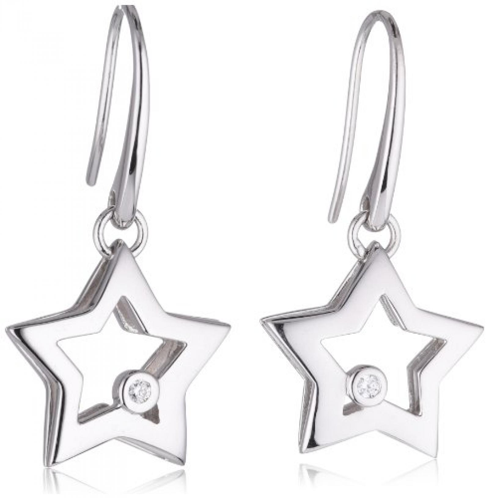 Viventy Damen-Ohrhänger 925 Sterling Silber mit 1 Zirkonia in weiss 763554 