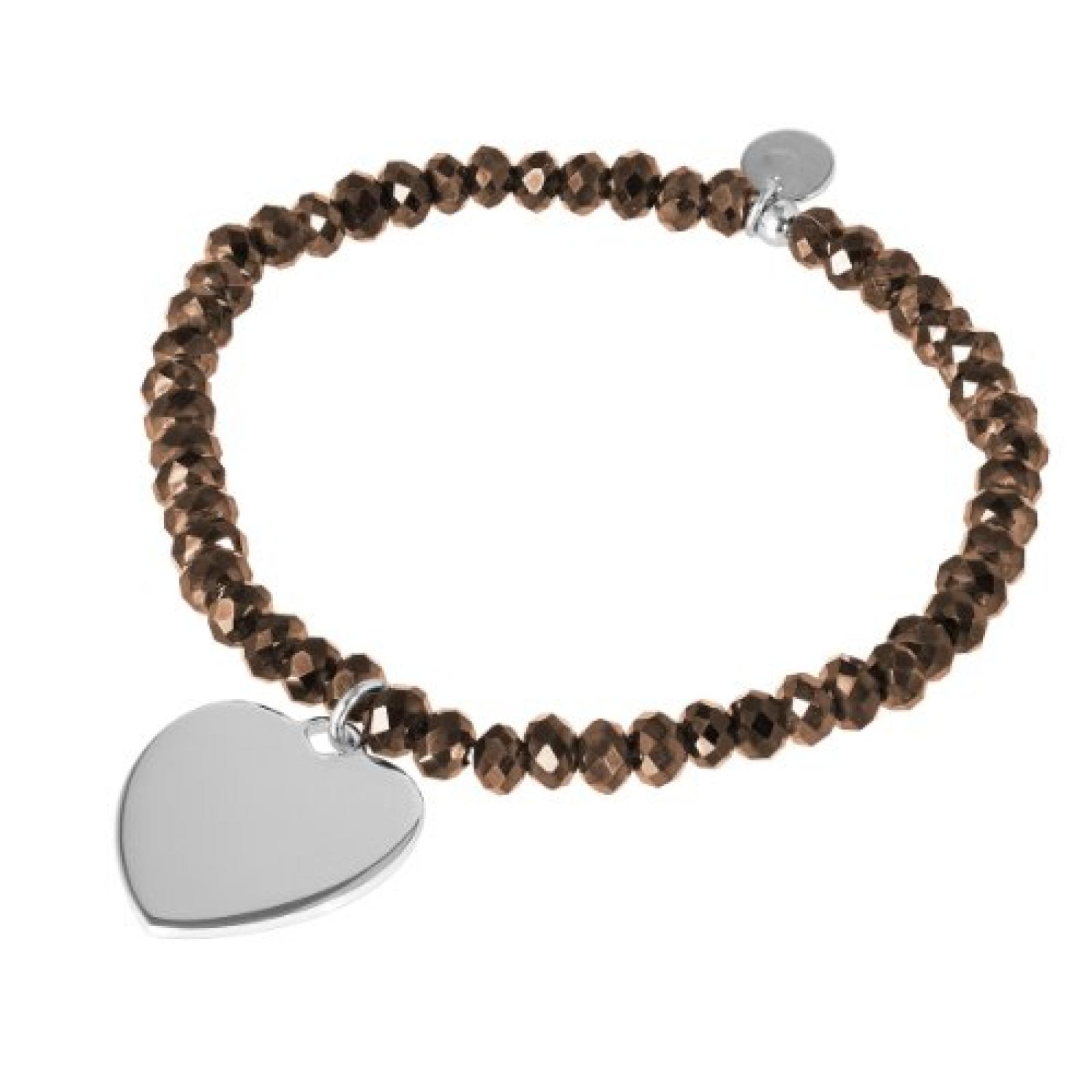 Bella Donna Damen-Armband 925 Sterling Silber kupferfarben mit Zugband Herzeinhänger 76440009 Bella Donna Damen-Armband 925 Sterling Silber kupferfarben mit Zugband Herzeinhänger 76440009