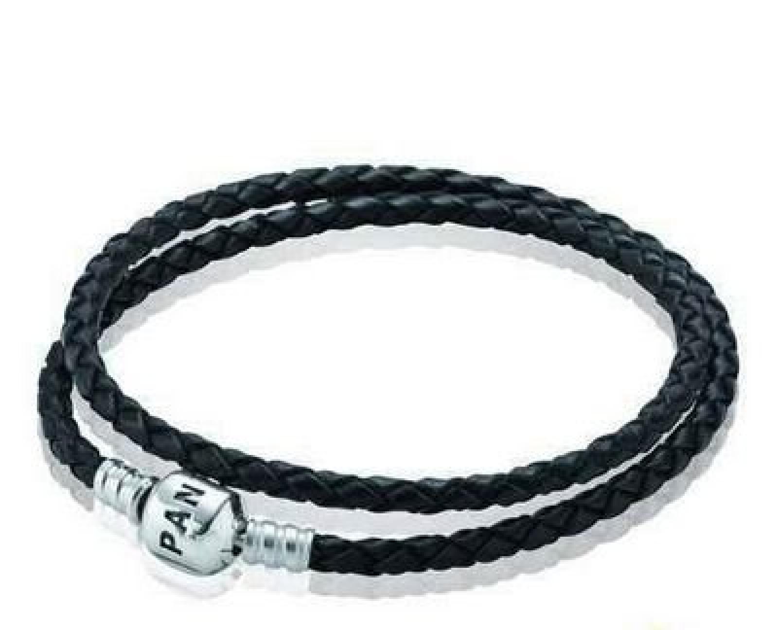 Pandora Doppel-Lederarmband Grau 590705CGY-D 