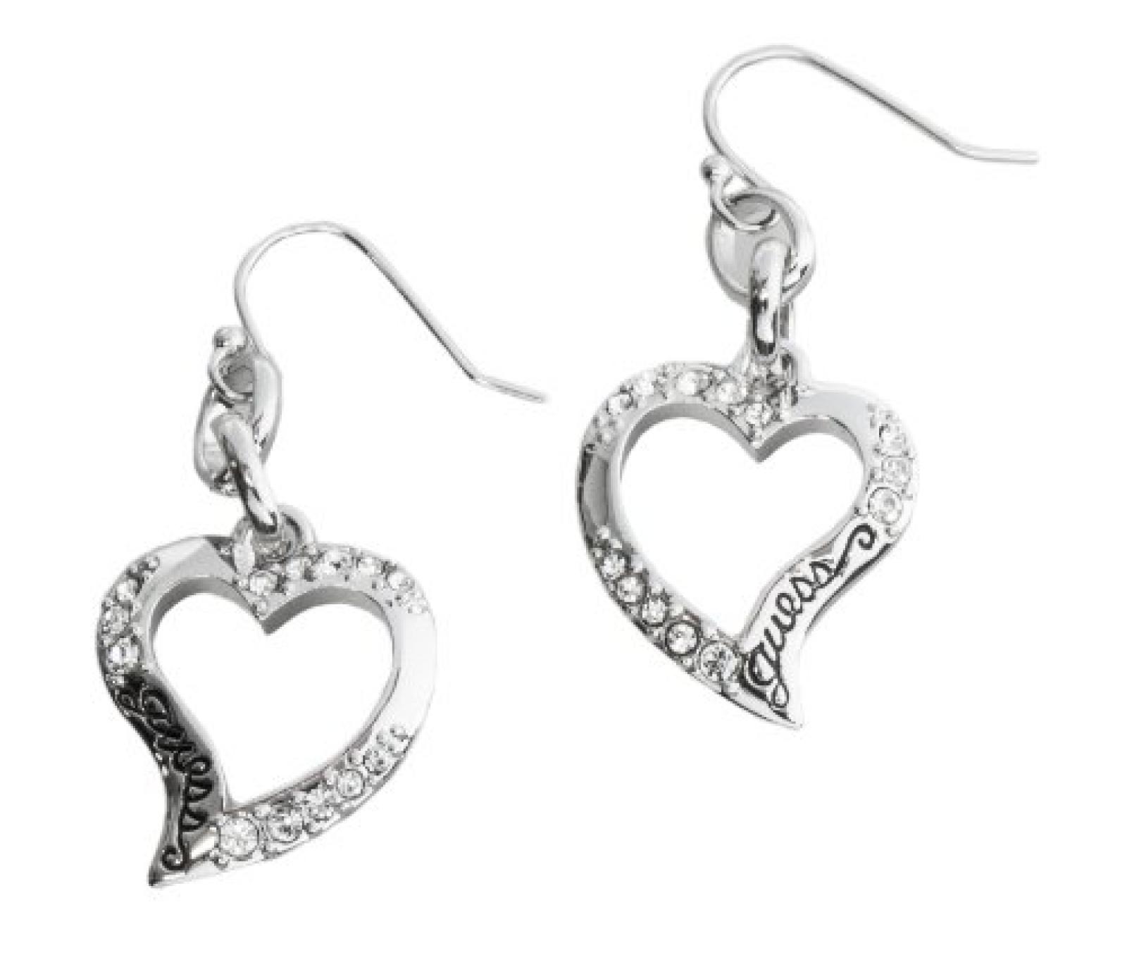 Guess Damen-Ohrh&auml;nger Metall mit Herz UBE12907 