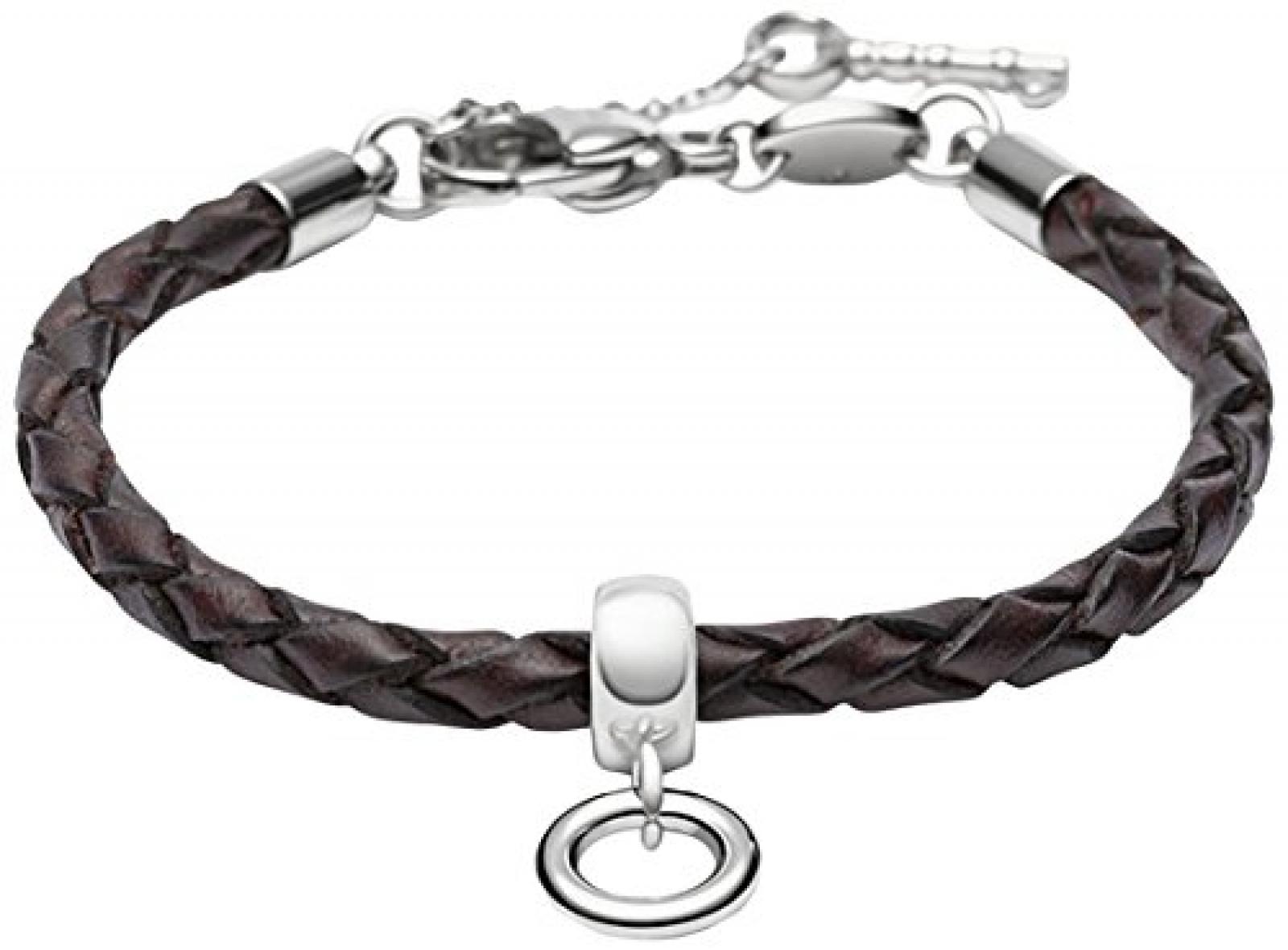 FOSSIL  JF85492040 Charms Armband Leder braun 17,5 cm + 4 cm Verl&auml;ngerung 