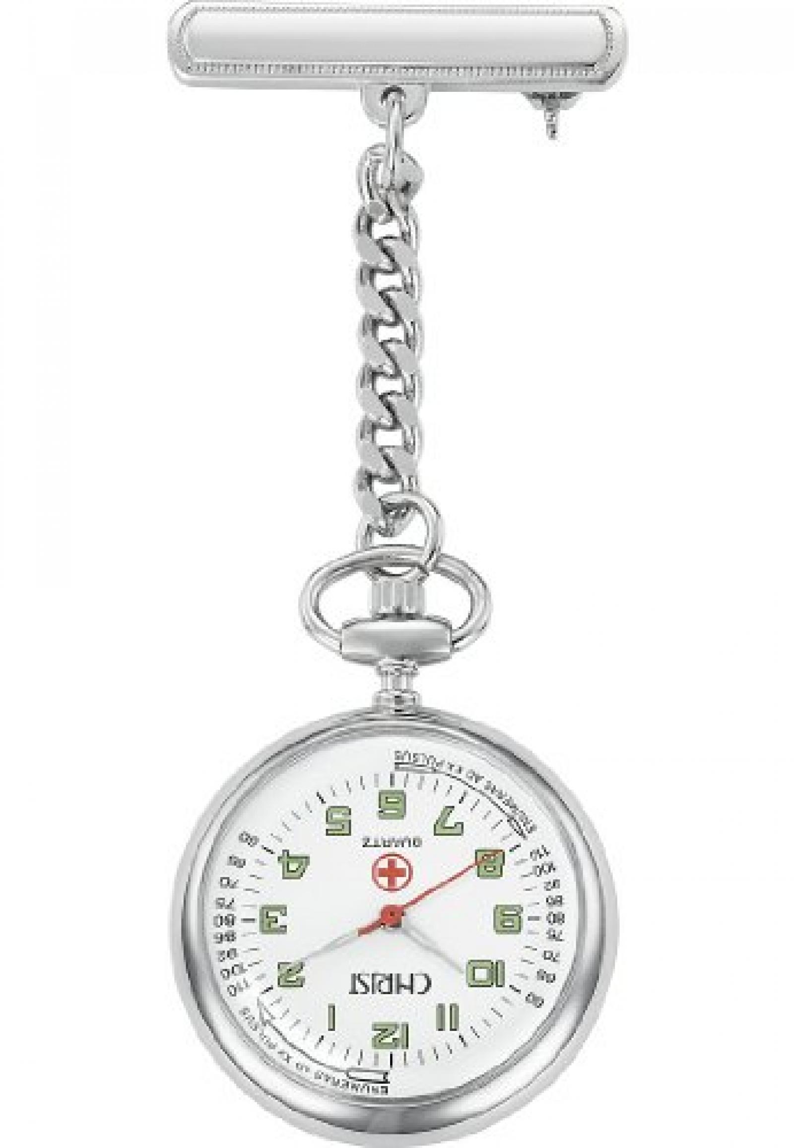 CHRIST times Damen-Taschenuhr Taschenuhr Arabische Ziffern Quarz One Size, weiß, silber/weiß 