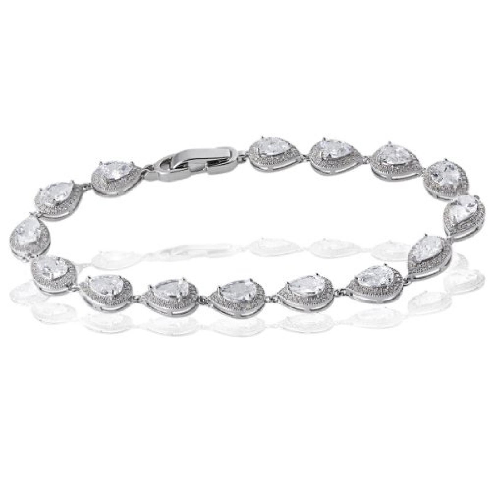 Goldmaid Damen-Armband 925 Sterling Silber Tear Drop 322 wei&szlig;e Zirkonia 20 cm Pa A6281S 