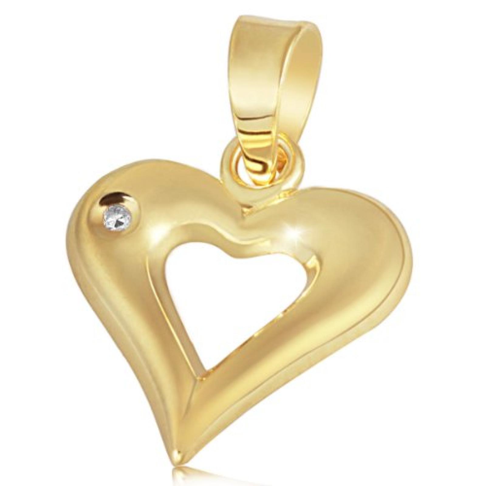 Goldmaid Damen-Anhänger Herz 585 Gelbgold 1 Diamant 0,01 ct Pr A2410GG 
