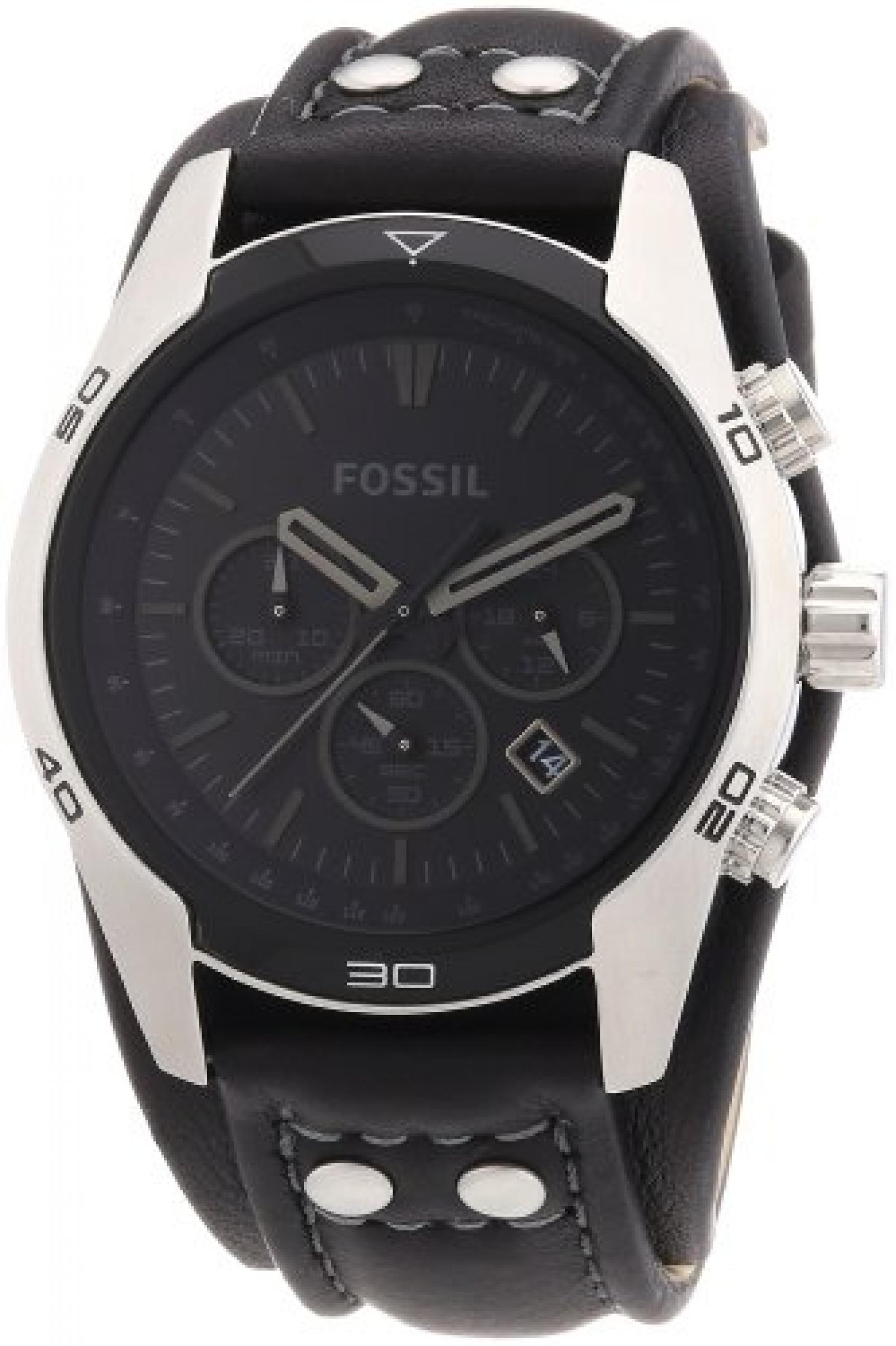 Fossil Herren-Armbanduhr Sport Leder schwarz Chronograph Quarz CH2586 Fossil Herren-Armbanduhr Sport Leder schwarz Chronograph Quarz CH2586