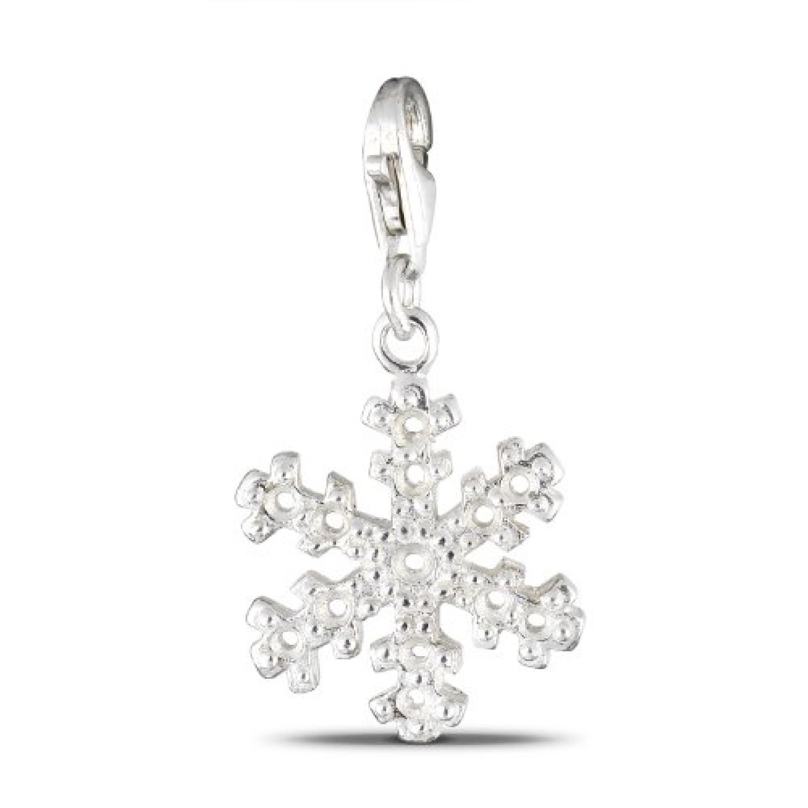 Elli Damen-Charm Schneeflocke 925 Sterling Silber 04100614 