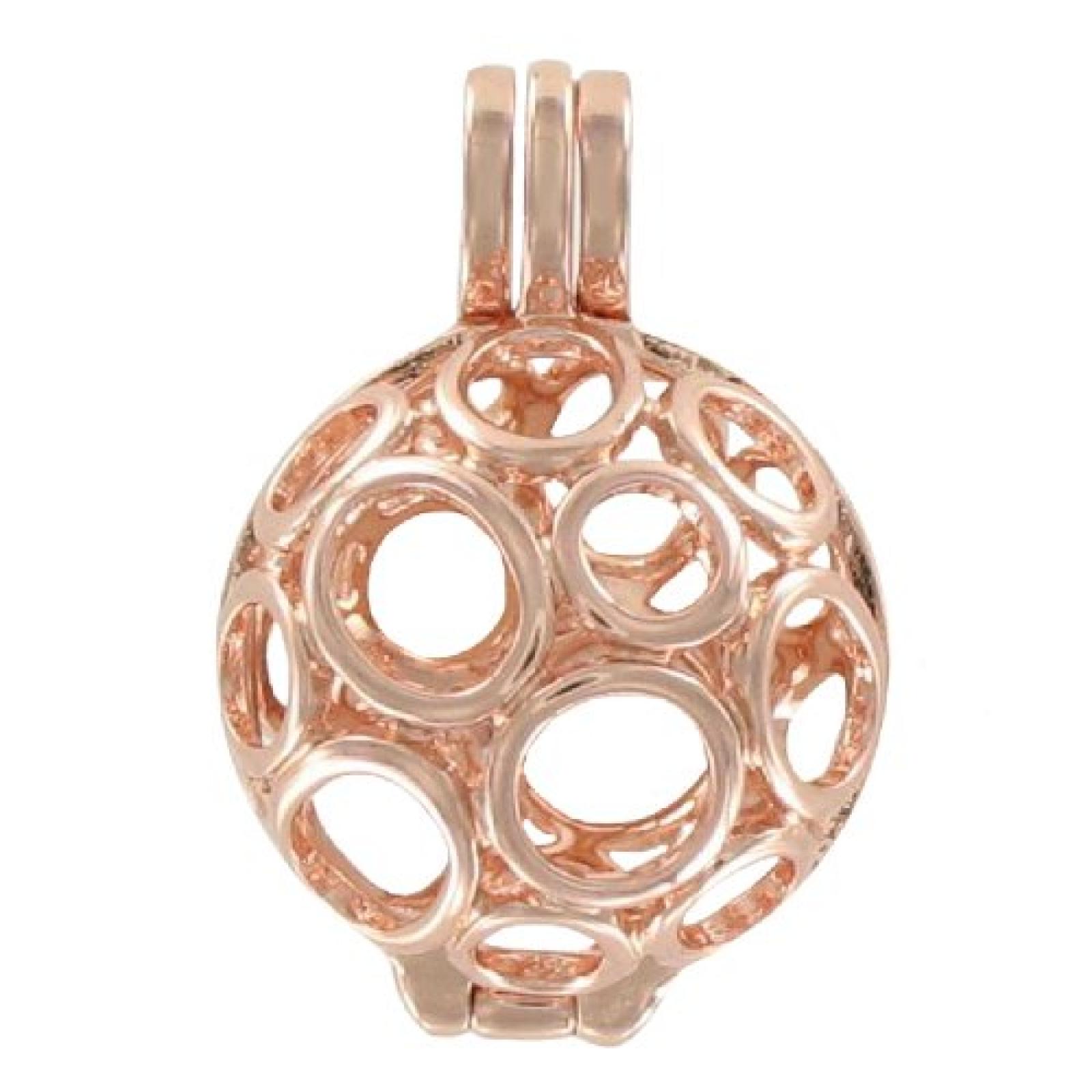 Quiges, Eligo Jewellery 18mm Ros&eacute; Plated Kugel Anh&auml;nger Versilbert f&uuml;r Eligo 18mm Kugeln 