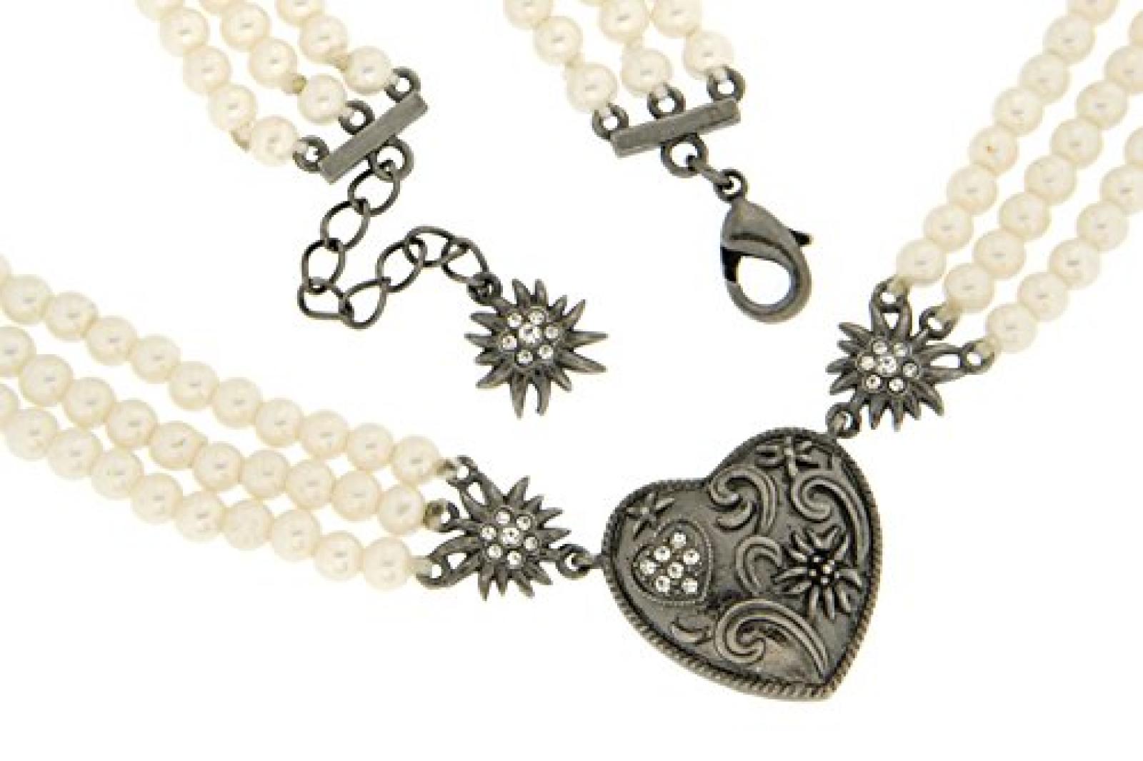 Kettenworld Damen Halskette Bronze weiß 34407 Kettenworld Damen Halskette Bronze weiß 34407