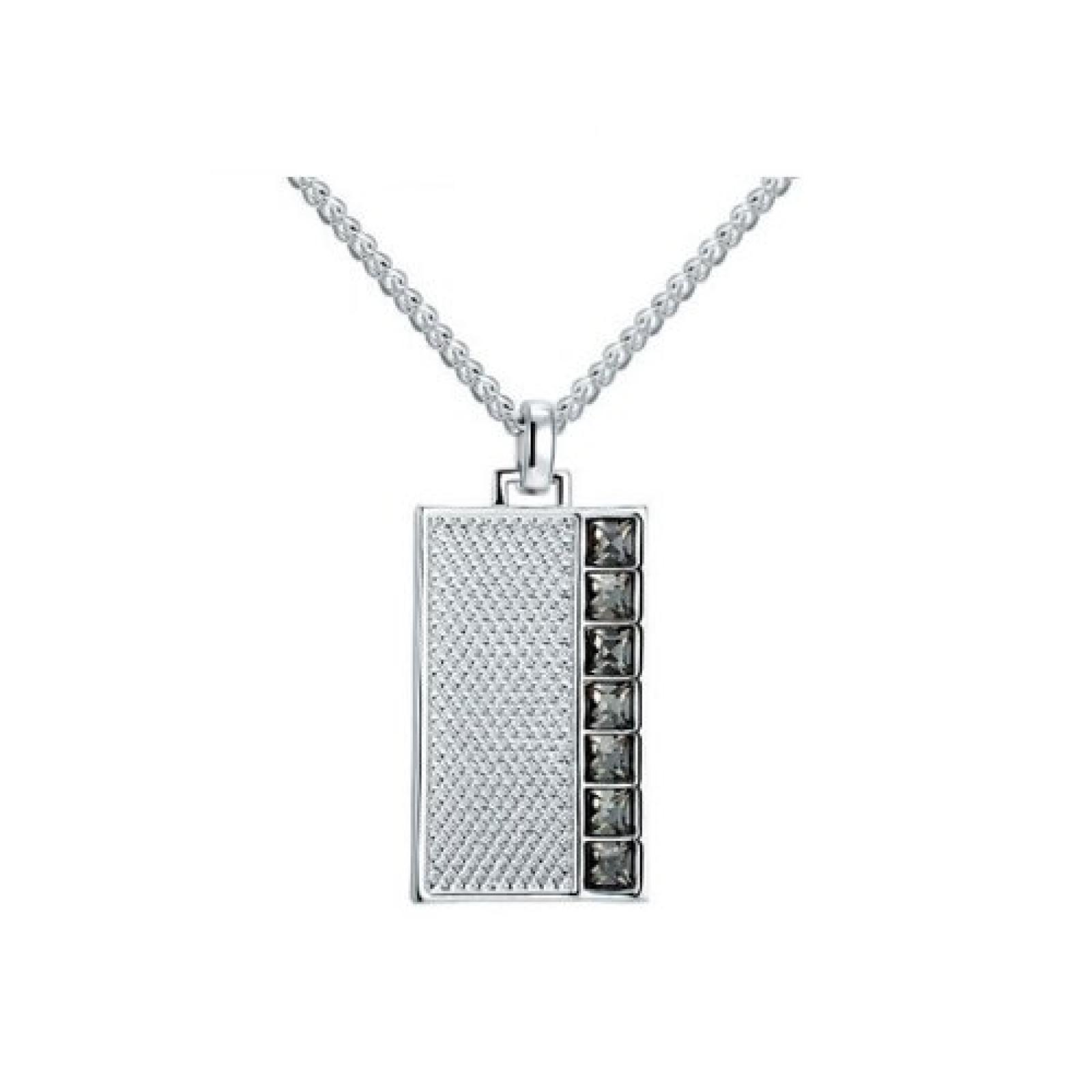Weihnachtsgeschenk - Herren-Anhänger schwarzen Diamant-Swarovski Kristall Elements, rhodiumplattiert - Blue Pearls - CRY E274 J Weihnachtsgeschenk - Herren-Anhänger schwarzen Diamant-Swarovski Kristall Elements, rhodiumplattiert - Blue Pearls - CRY E274 J