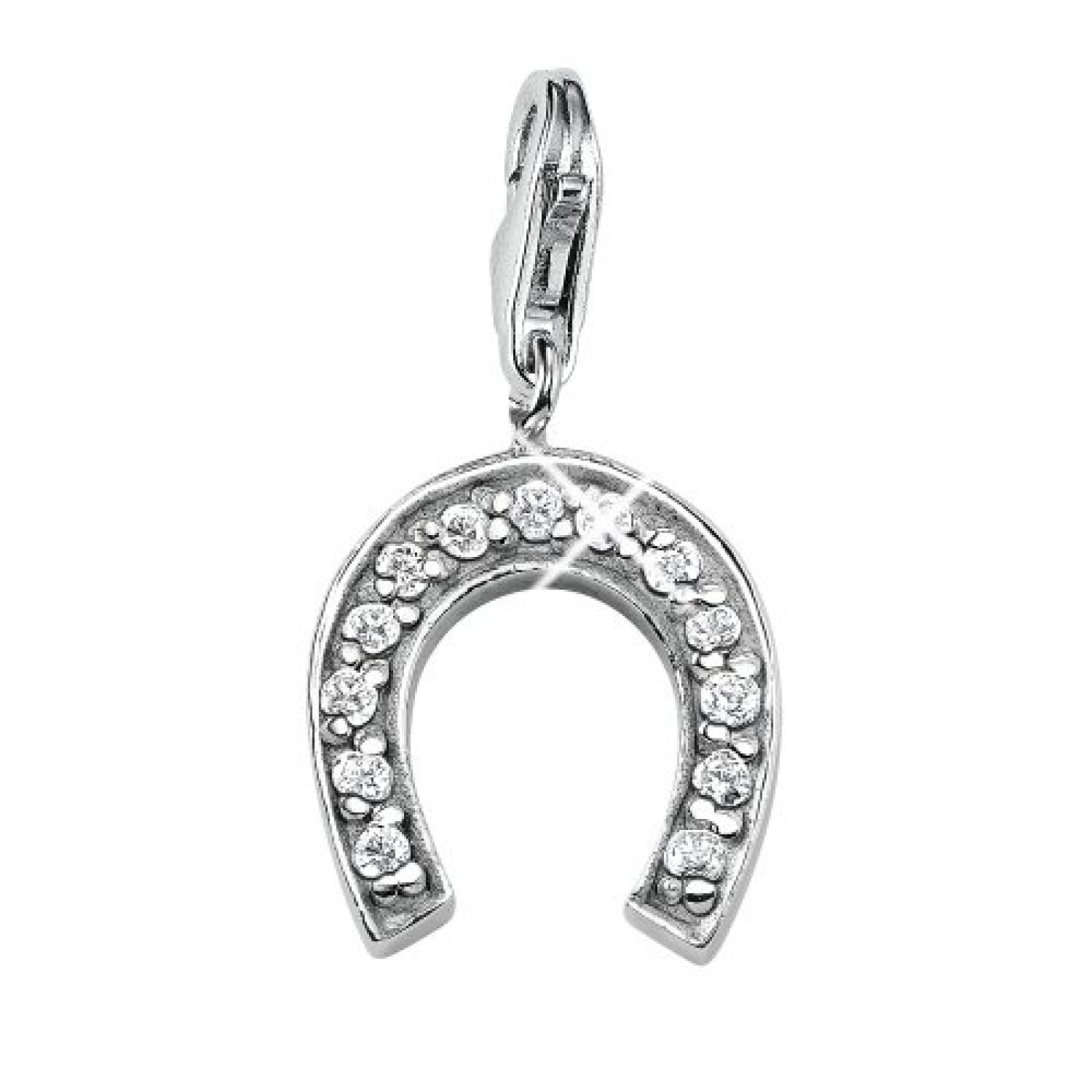 s.Oliver Damen-Charm 925 Sterling Silber Hufeisen Zirkonia synth. L&auml;nge ca. 12 mm 398725 