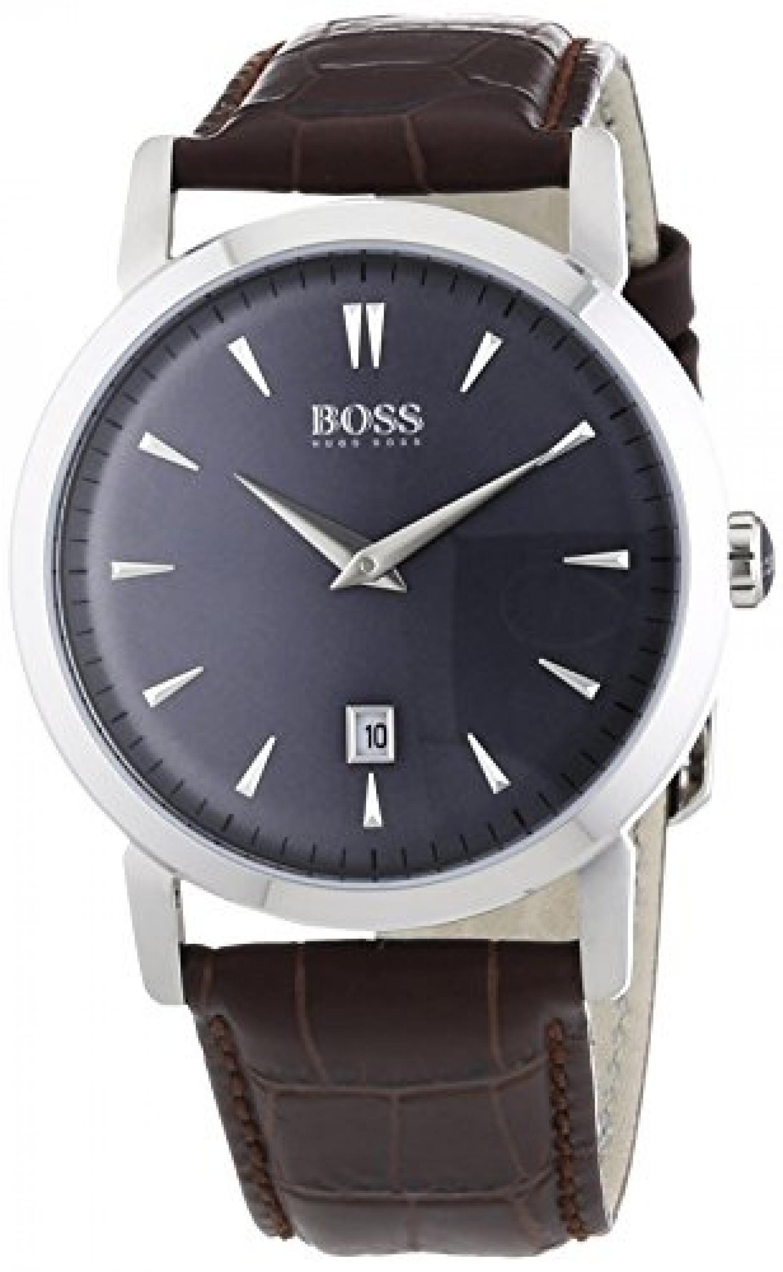 Hugo Boss Herren-Armbanduhr XL Slim Ultra Round Analog Quarz Leder 1513090 Hugo Boss Herren-Armbanduhr XL Slim Ultra Round Analog Quarz Leder 1513090