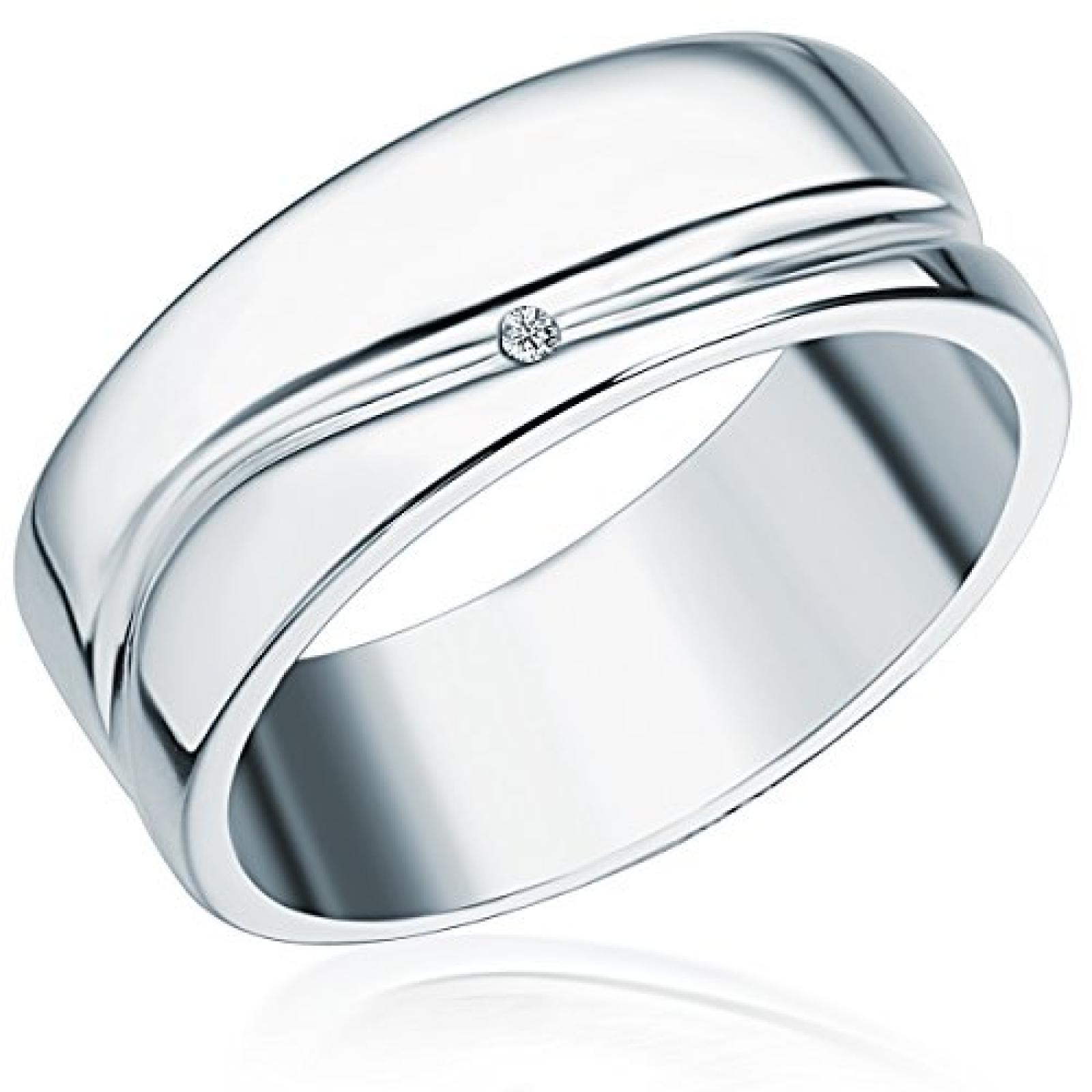 Secret Diamonds Ring 925 Sterlingsilber 1 Diamant 0,01 wei&szlig; 