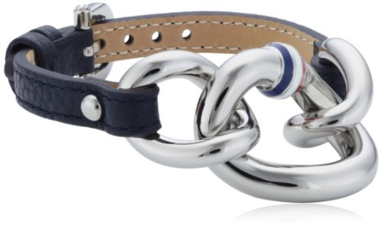 Tommy Hilfiger jewelry Damen-Armband Edelstahl Leder Emaille dunkelblau 2700410 