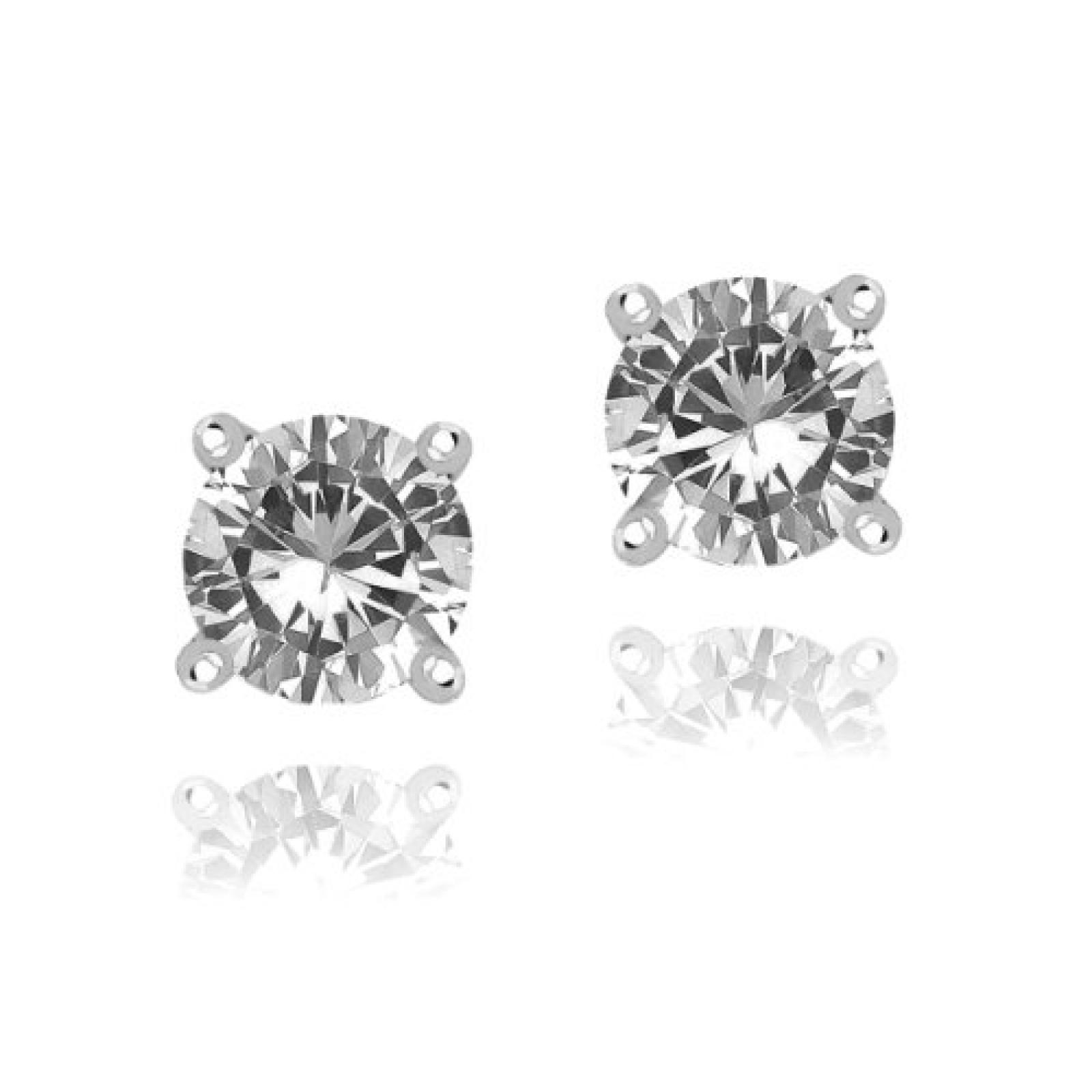 Rafaela Donata Damen-Ohrstecker Classic Collection 925 Sterling Silber Zirkonia wei&szlig; 60837053 