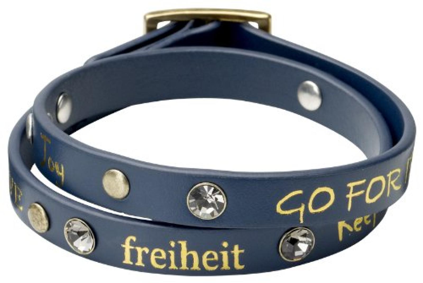 Pilgrim Jewelry Damen Armband Metall Leder vergoldet 41.0 cm - kristall wei&szlig; - 901332202 