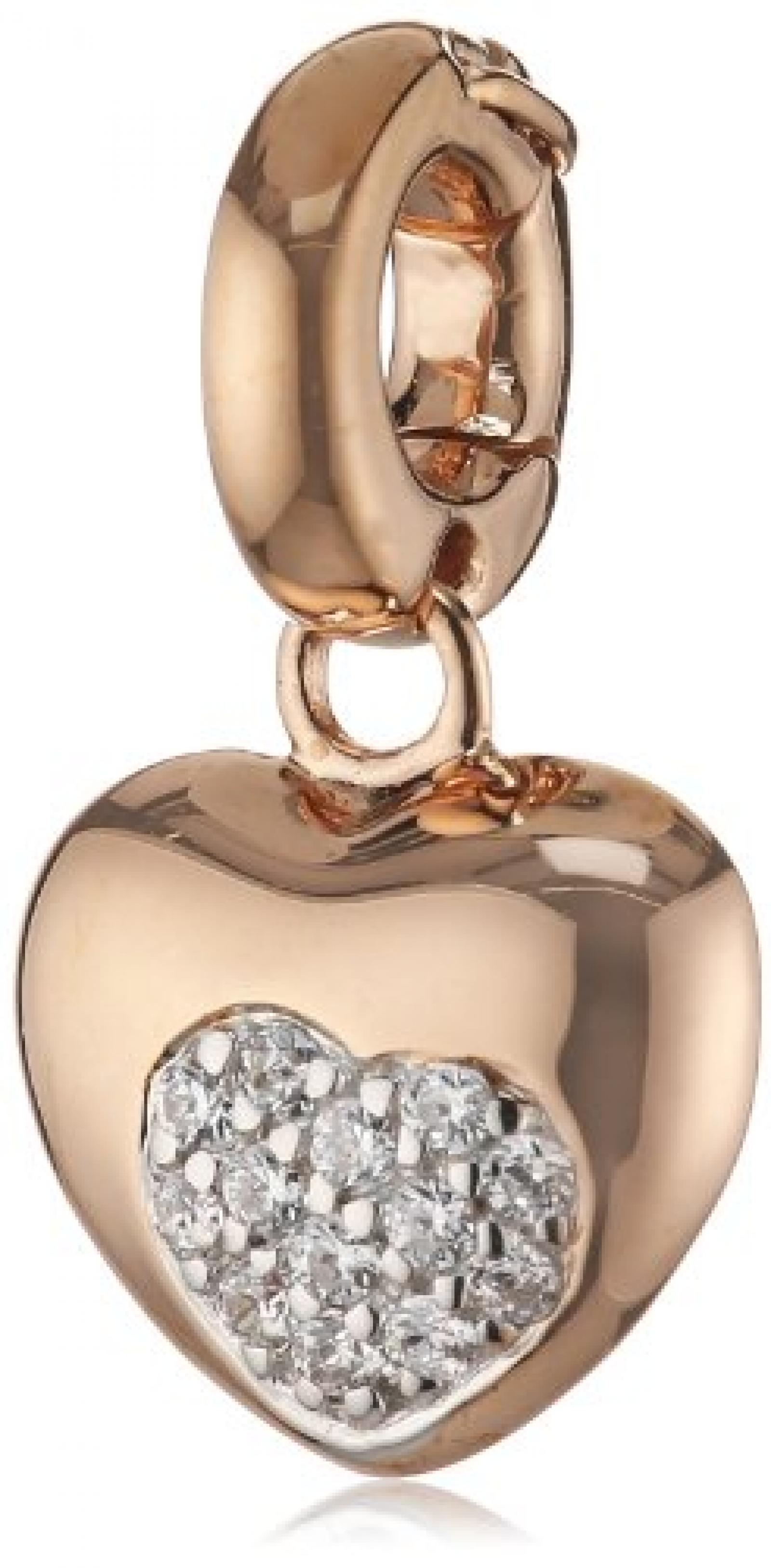 Viventy Anh&auml;nger Herz aus 925 Sterlingsilber, ros&eacute;gold plattiert mit 13 Zirkonia, unisize, 766512 