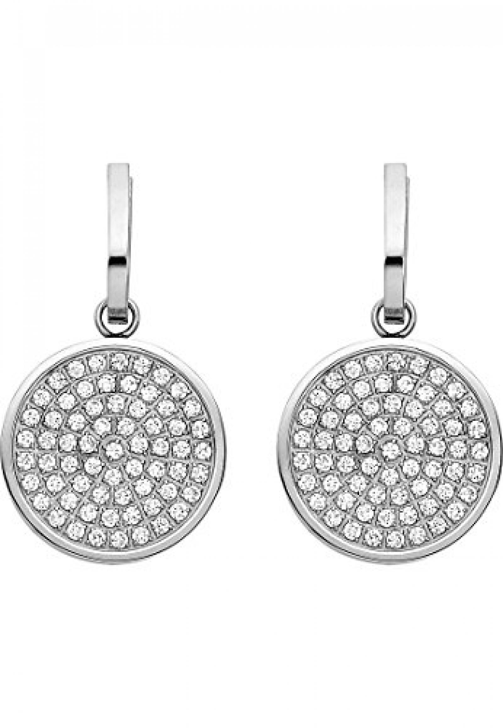 STEEL BY CHRIST Damen-Ohrh&auml;nger Edelstahl Zirkonia One Size, bicolor 