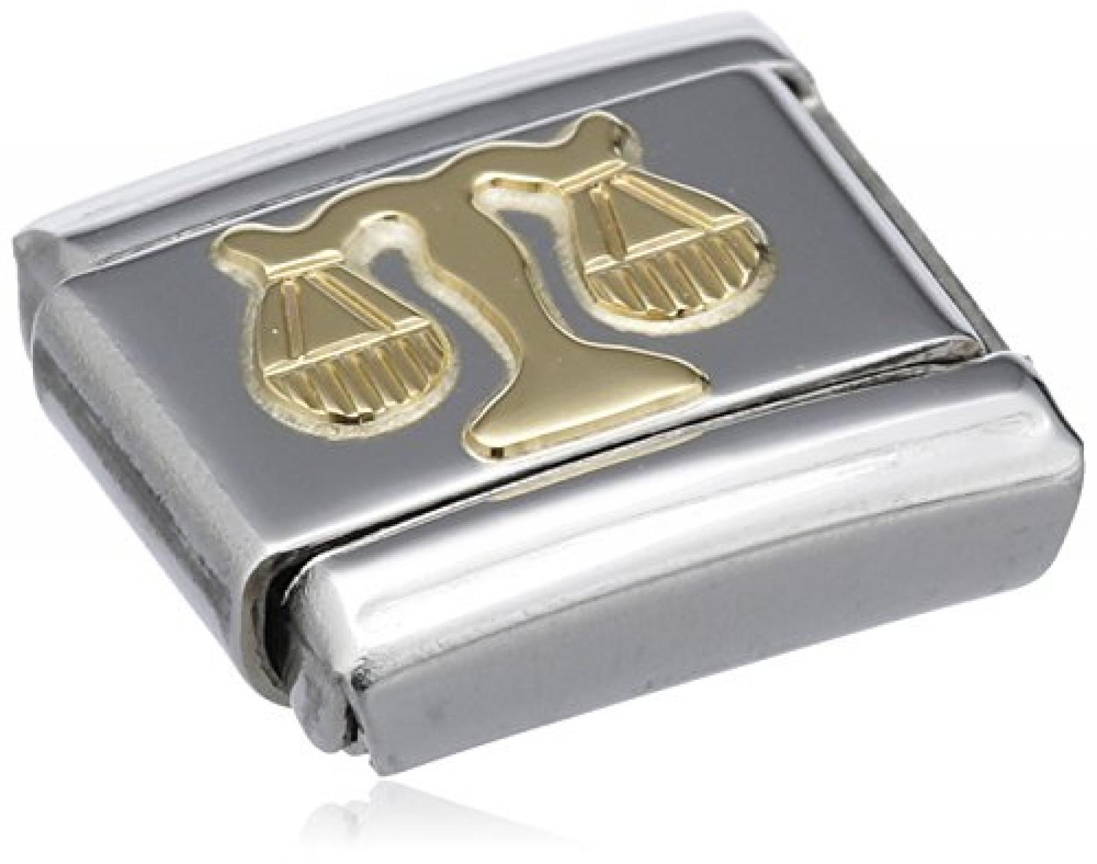 Nomination Composable Classic STERNZEICHEN Edelstahl und 18K-Gold (Waage) 030104 