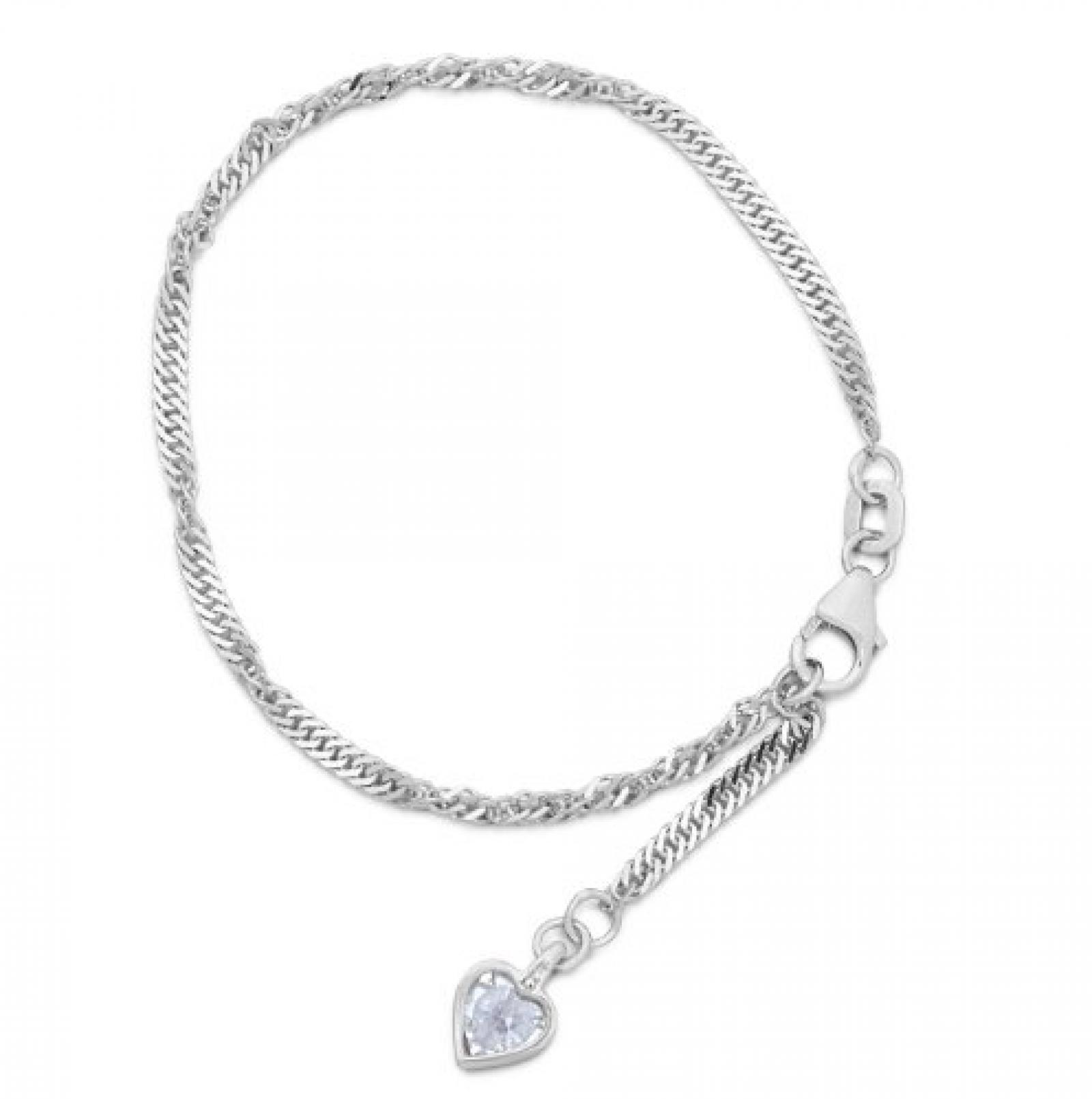 Miore Kinder und Jugendliche-Armband 925 Sterling Sterling Silber Anh&auml;nger Herz Zirkonia MBS015BK 