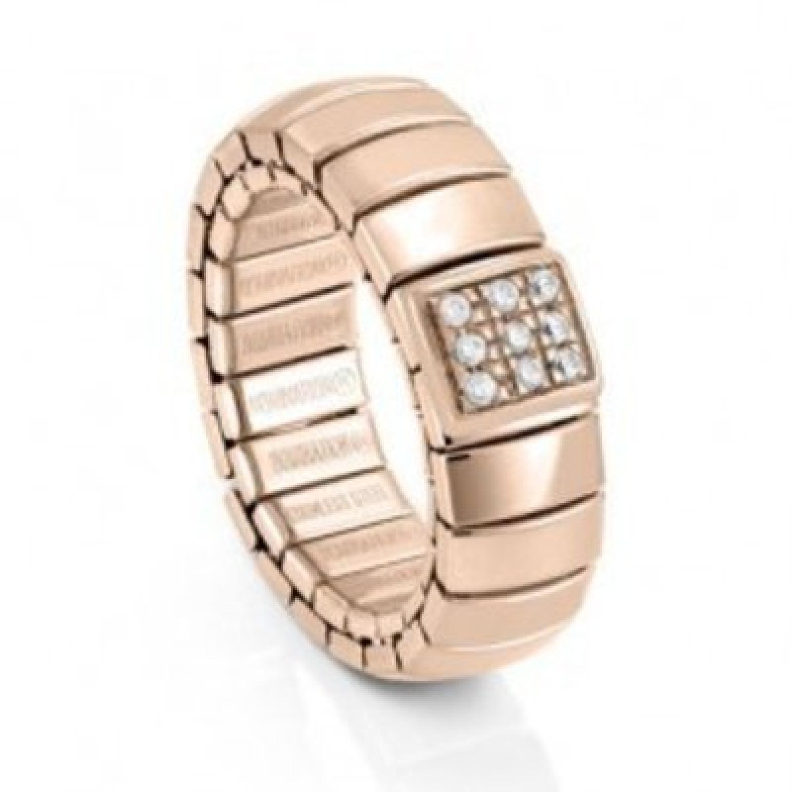 Damen Ring Edelstahl Zirkonia Extension ros&eacute;gold 