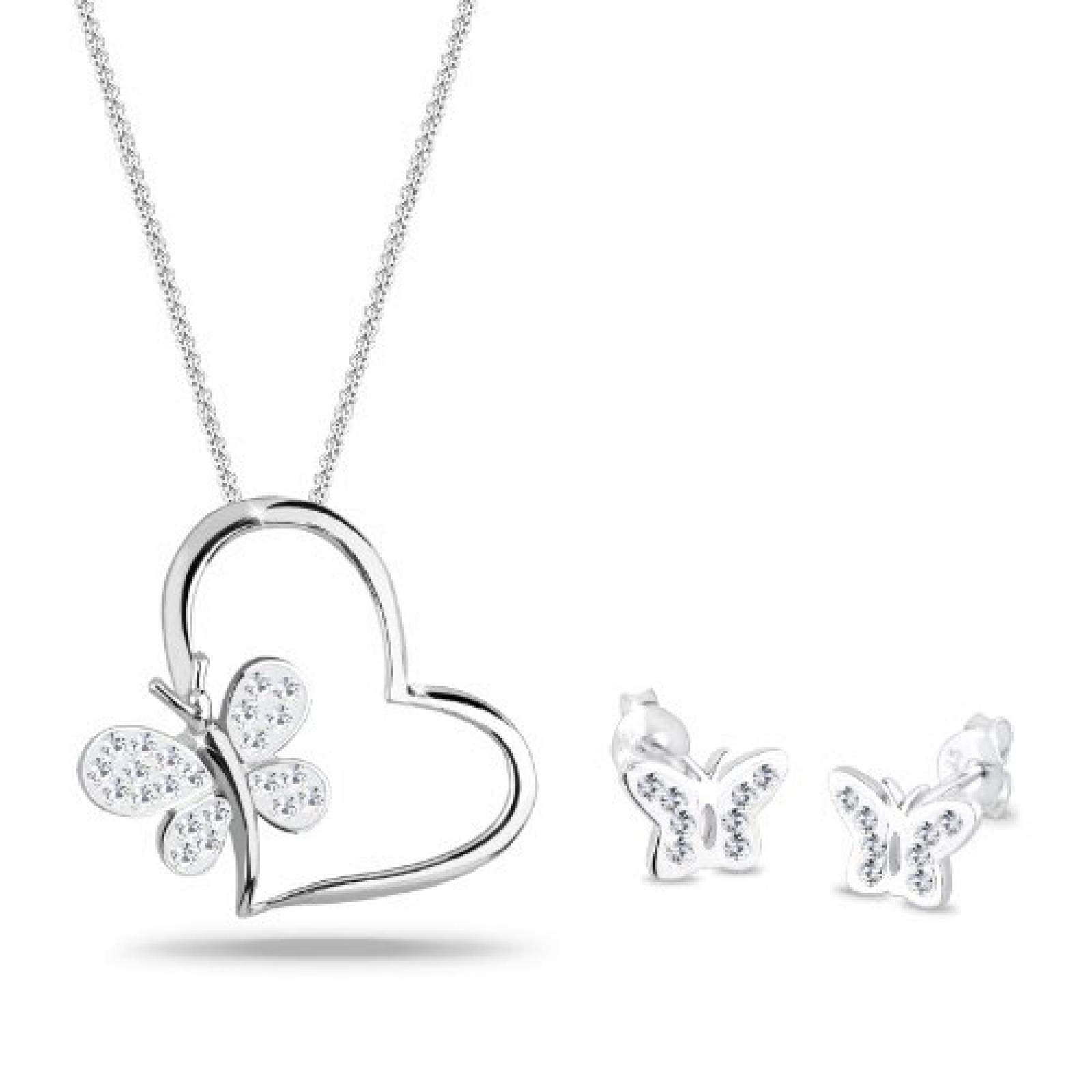 Elli Damen-Schmuckset: Halskette + Ohrringe 925 Sterling Silber L&auml;nge 45cm 0901460612_45 