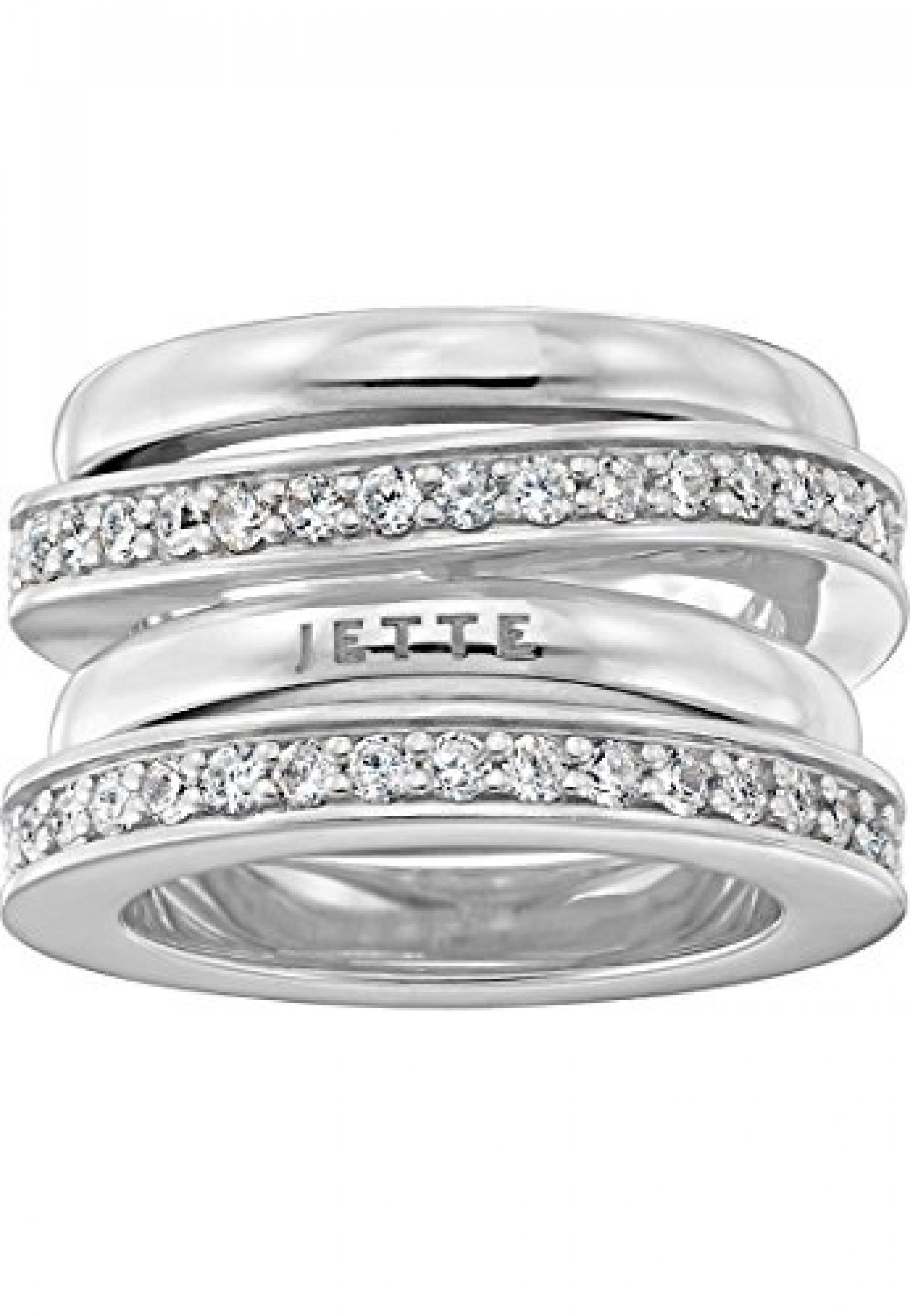 JETTE Silver Damen-Ring FLOW 925er Silber 58 Zirkonia (silber) 