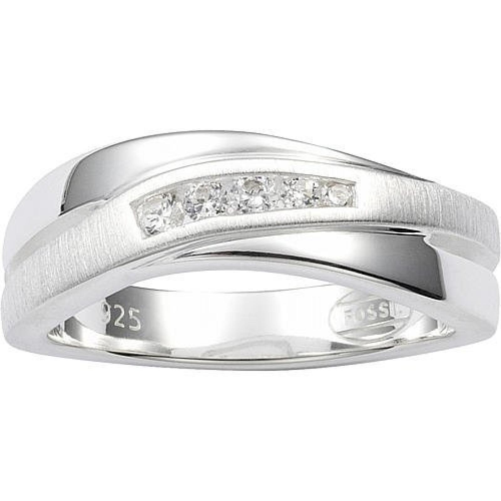 Fossil Damen-Ring 925 Sterling Silber mit Zirkonia 0,8 cm breit Gr. 56 (17.8) JF12766040-8 