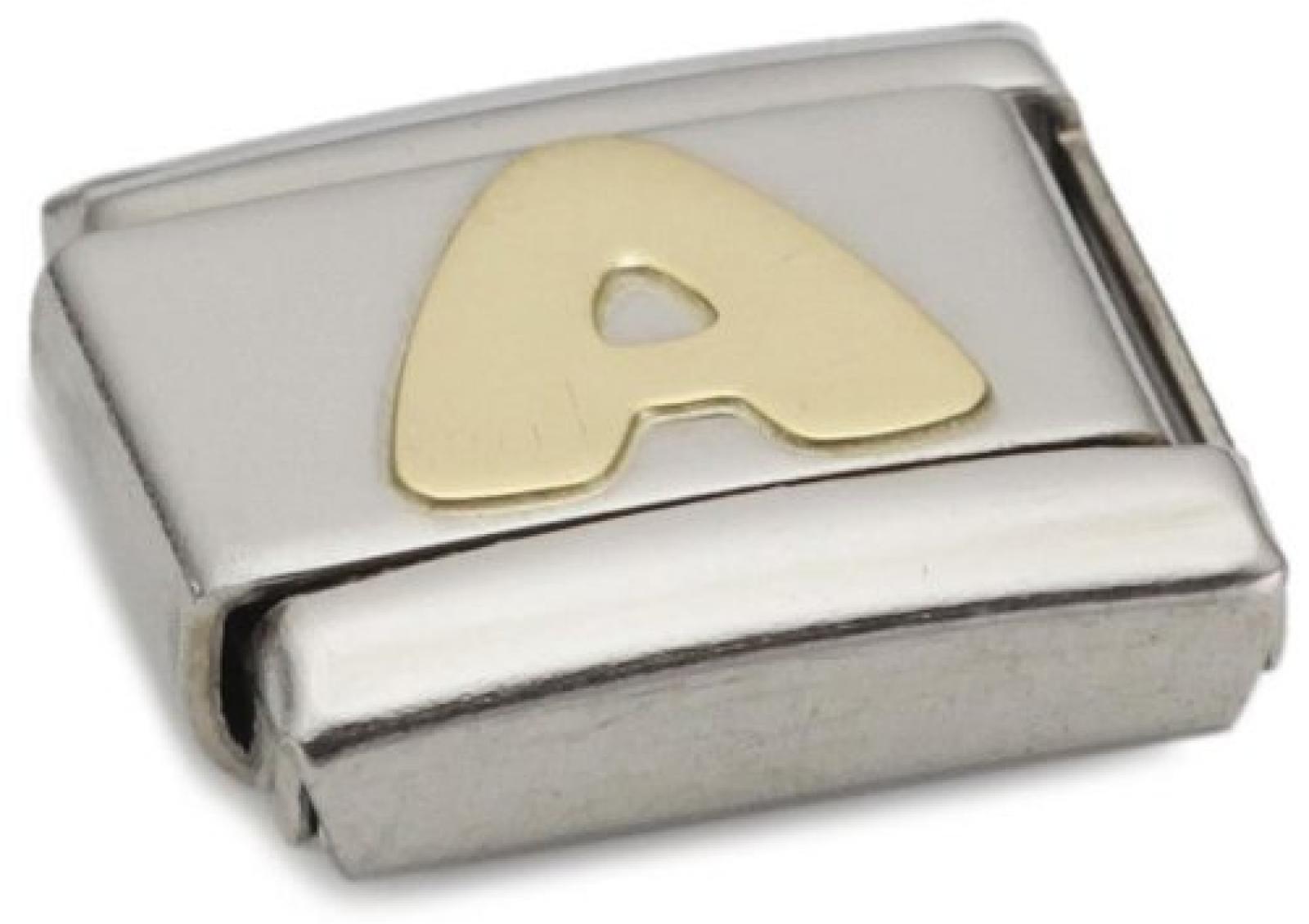 Nomination Composable Classic BUCHSTABEN Edelstahl und 18K-Gold (A) 030101 