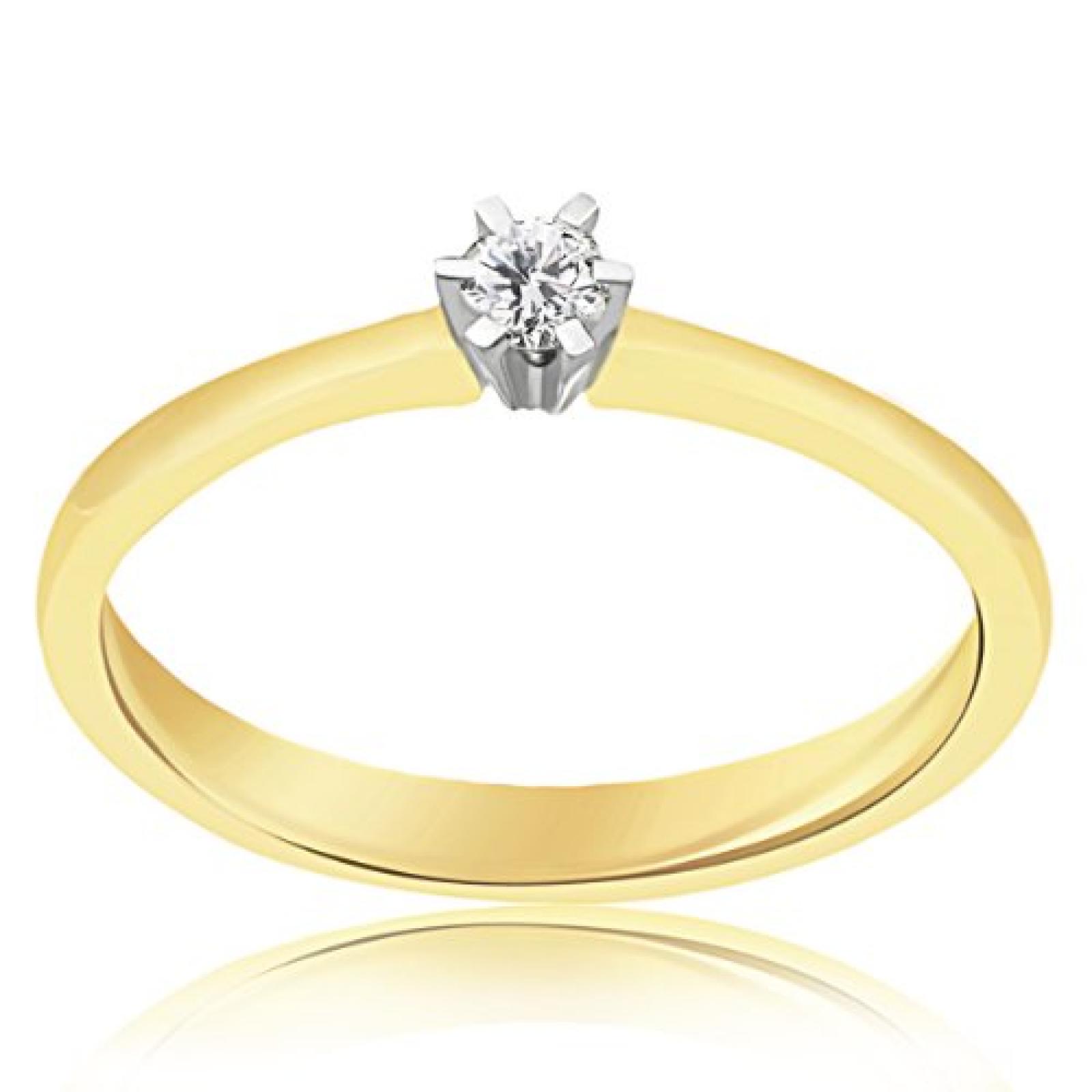 Goldmaid Damen-Ring 585 Gelbgold 1 Brillant 0,10ct So R3986GG 