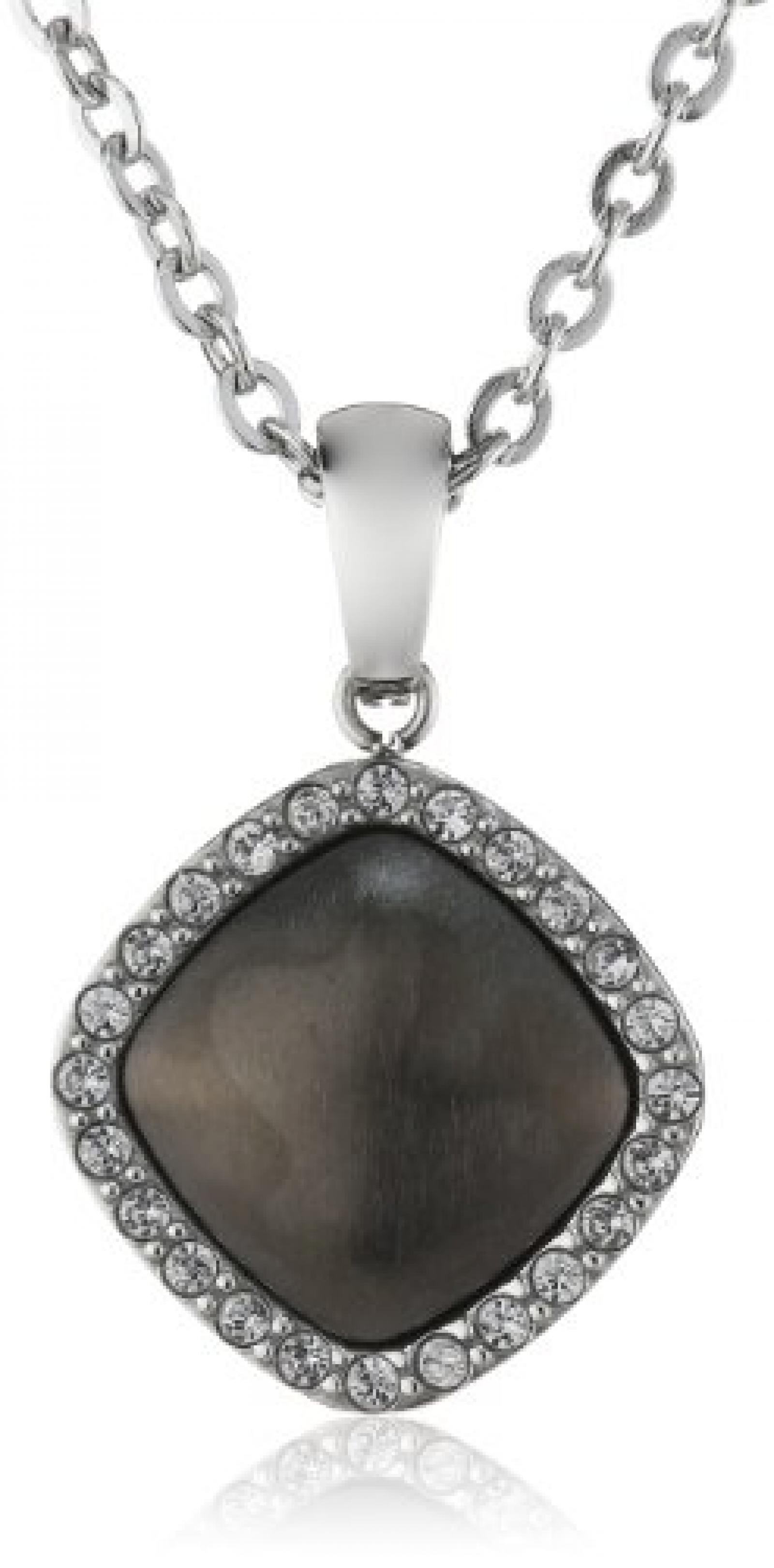 s.Oliver Damen Halskette Edelstahl Glas 16 mm wei&szlig; 438148 