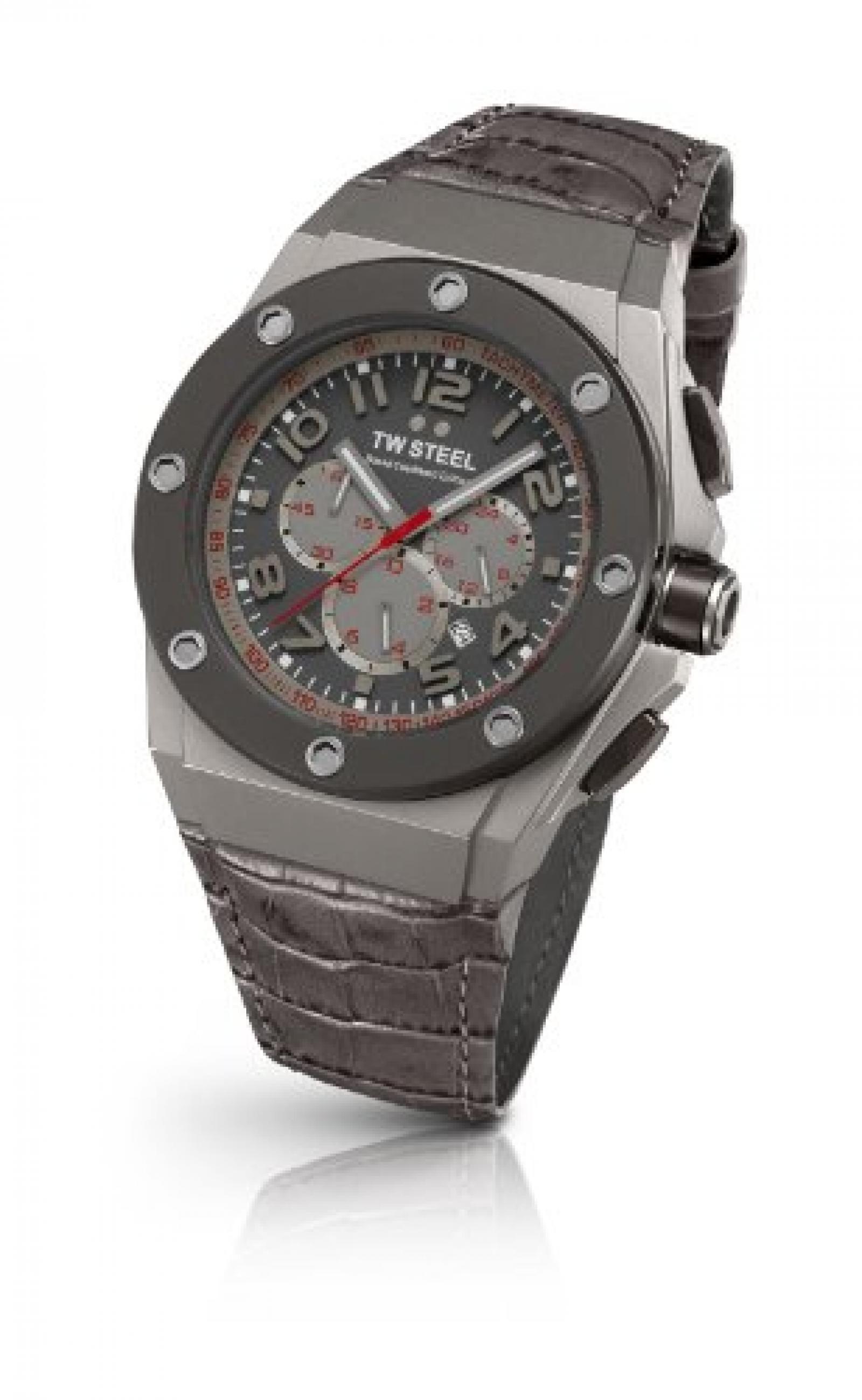 TW Steel Sonder-Edition Herren-Armbanduhr XL Ceo Tech Chronograph Leder TW-4002 