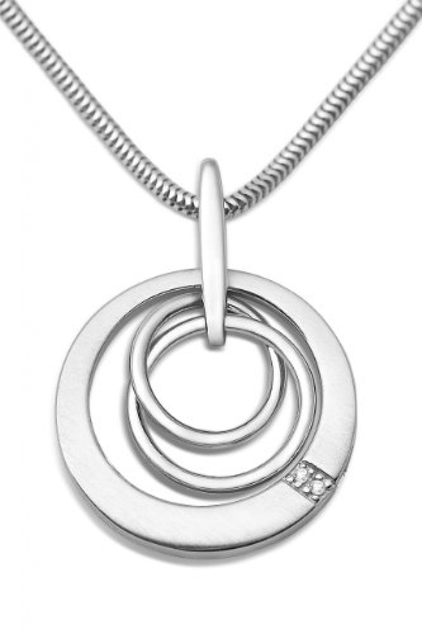 Miore Damen-Kette 925 Sterling Silber Schlangenkette mit Anh&auml;nger Zirkonia 45 cm MSM128N 