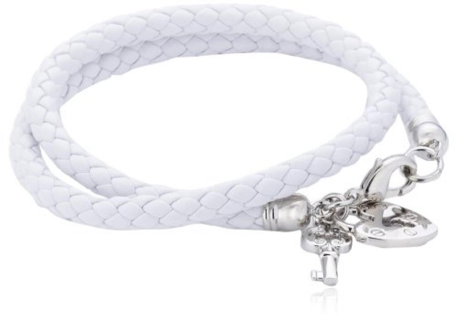 Mike Ellis Damen-Armreif Leder Versilbertes Metall MF-11-09 WH 