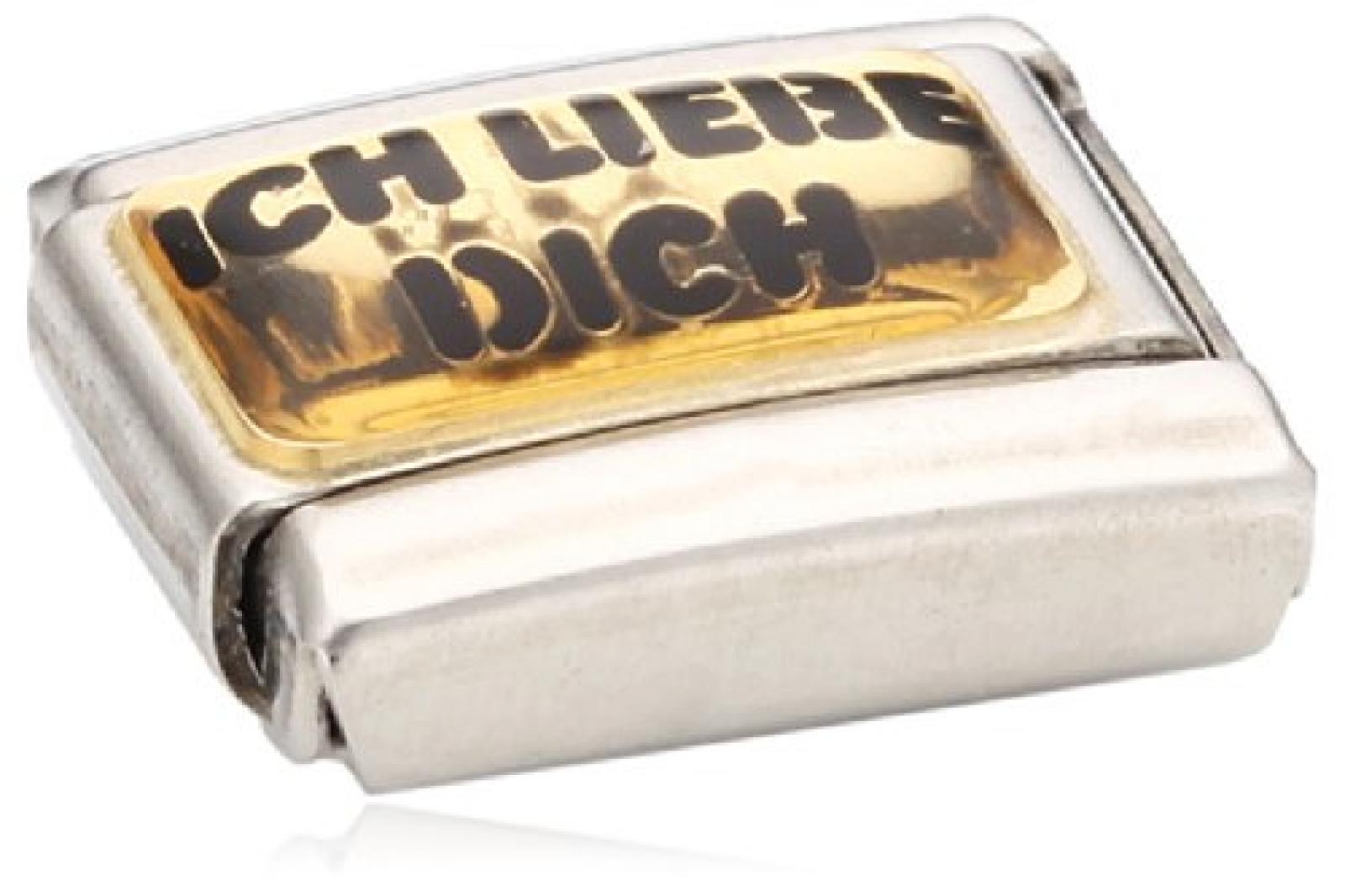Nomination Composable Classic MESSAGES 1 Edelstahl, Email und 18K-Gold (ICH LIEBE DICH) 030261 Nomination Composable Classic MESSAGES 1 Edelstahl, Email und 18K-Gold (ICH LIEBE DICH) 030261