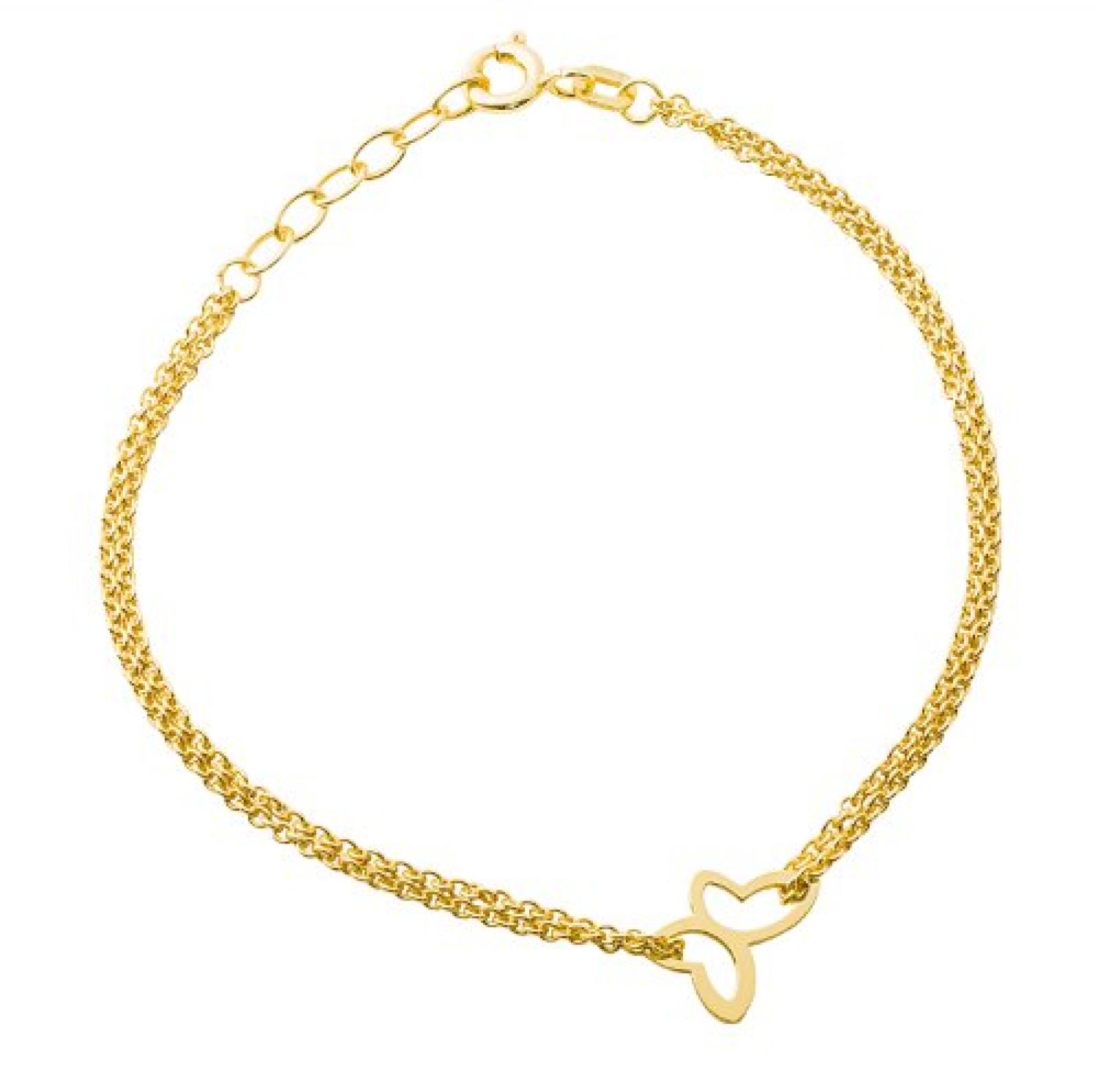 Miore Damen-Armband 925 Sterling Silber Vergoldet Schmetterling L&auml;nge 17cm + 2cm MBS016B 