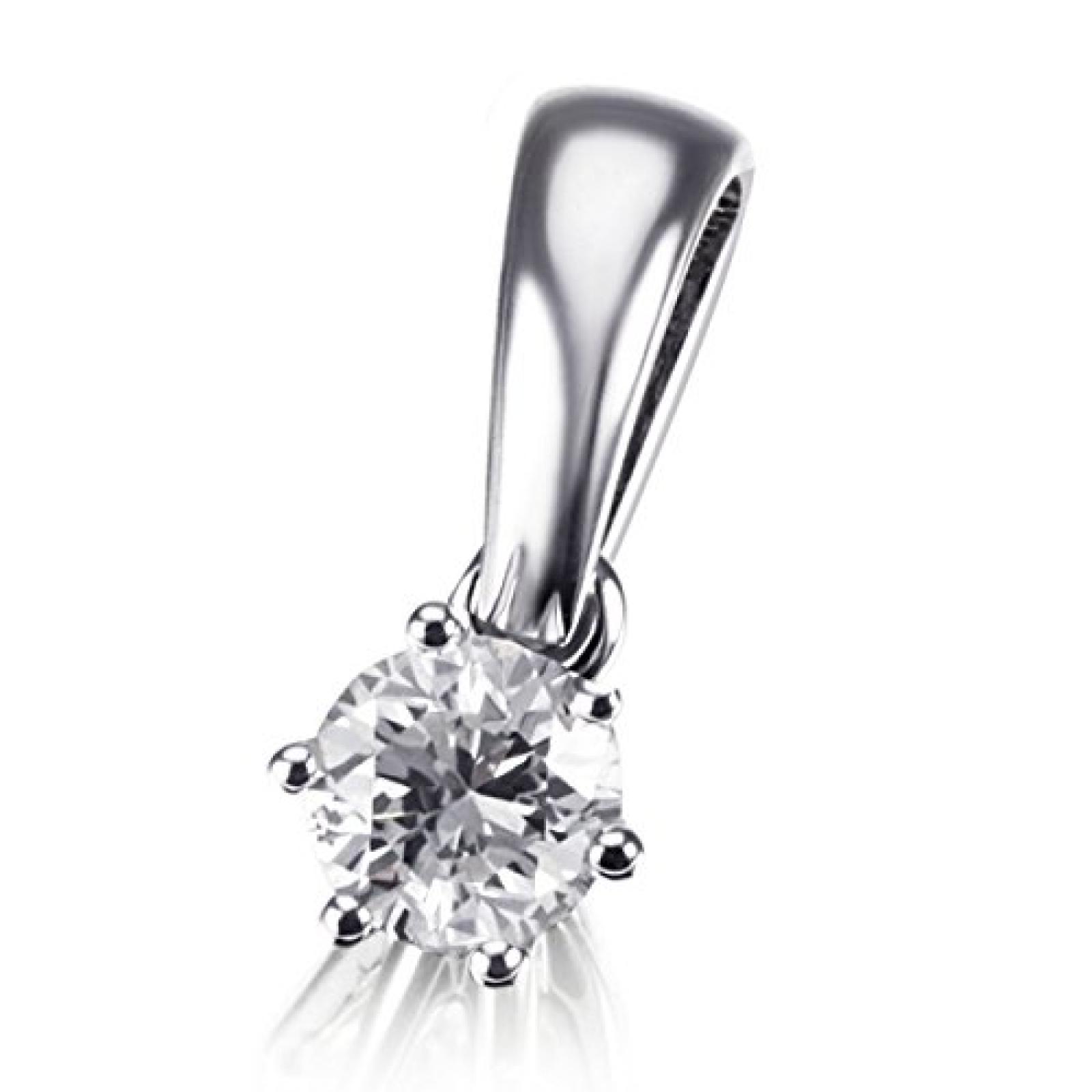 Goldmaid Damen-Anh&auml;nger Solit&auml;r 6er-Stotzen 585 Wei&szlig;gold 1 Brillant 0,25 ct. So A3989WG 