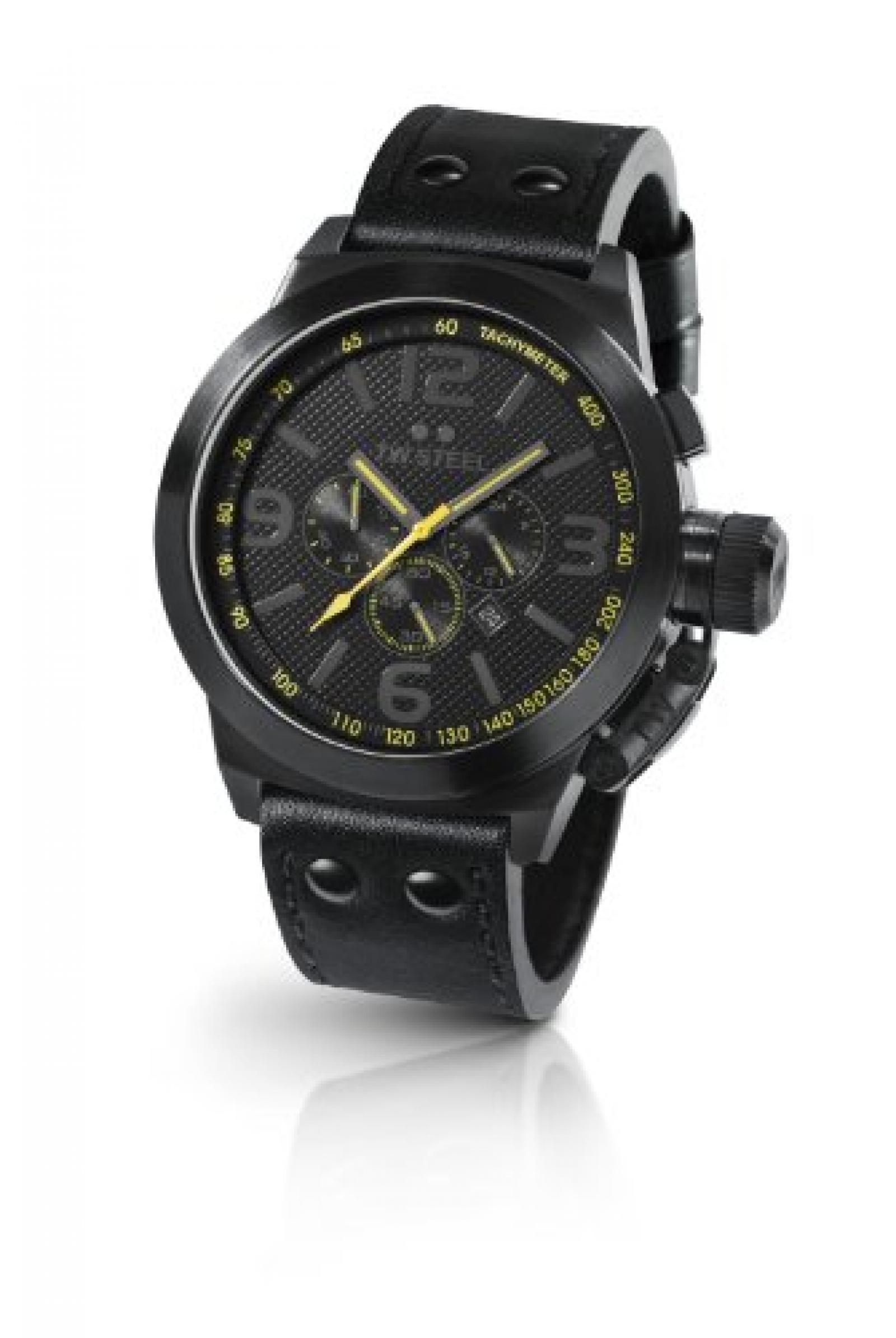 TW Steel Herren-Armbanduhr XL Canteen Style Chronograph Leder TW-900 TW Steel Herren-Armbanduhr XL Canteen Style Chronograph Leder TW-900