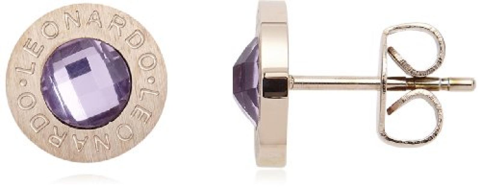 Leonardo Jewels Damen-Ohrstecker Edelstahl Matrix roségold/viola 15092 