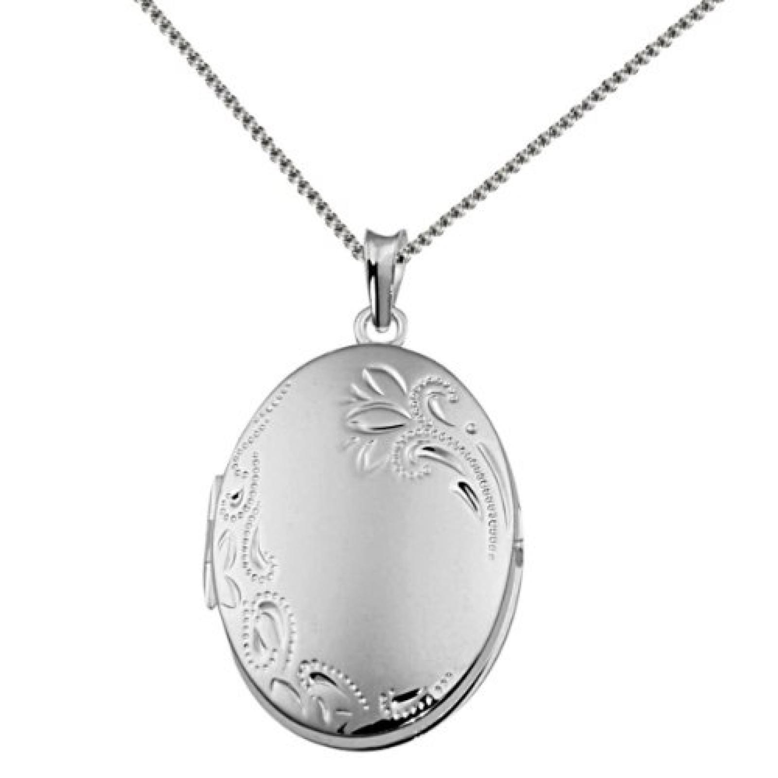 Goldmaid Damen-Halskette 925 Sterling Silber Medallion Blume 45 cm Fo C3405S 