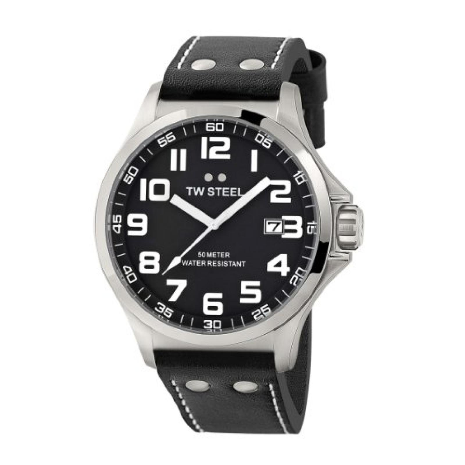 TW Steel Herren-Armbanduhr XL Pilot Analog Quarz Leder TW-409 TW Steel Herren-Armbanduhr XL Pilot Analog Quarz Leder TW-409