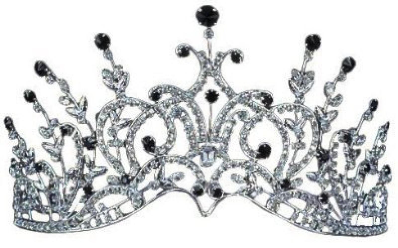 Silber Groß Viktorianisch Festzug Schwarz Kristall Strass Gothic Braut Hochzeit Abschlussball Tiara Diadem (14cm x 9cm) mit PreciousBags Schutz-Staubbeutel Silber Groß Viktorianisch Festzug Schwarz Kristall Strass Gothic Braut Hochzeit Abschlussball Tiara Diadem (14cm x 9cm) mit PreciousBags Schutz-Staubbeutel