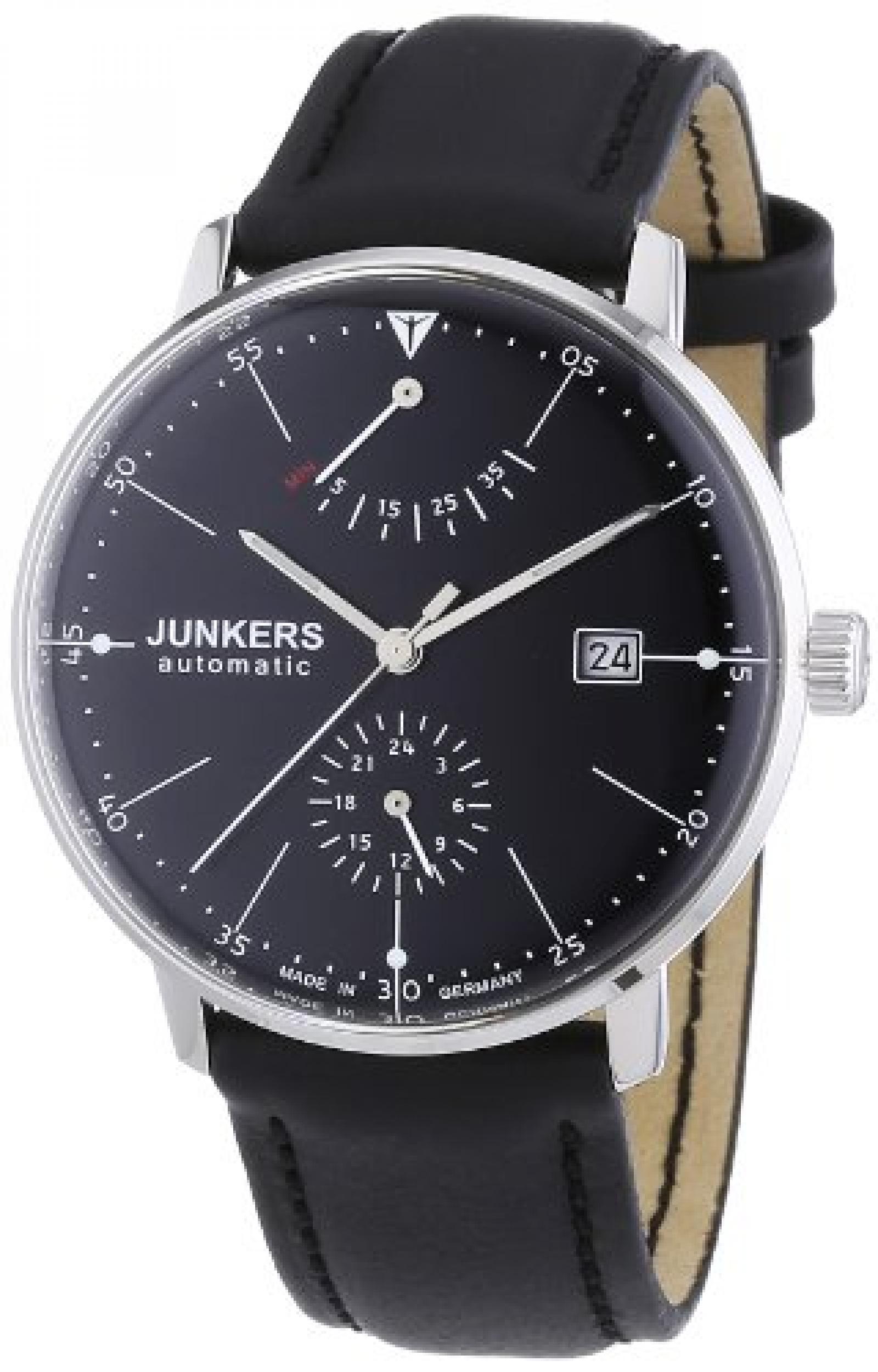 Junkers Herren-Armbanduhr XL Bauhaus Automatik Analog Automatik Leder 60602 