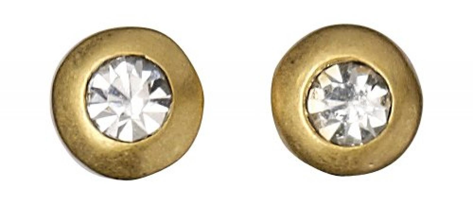 Pilgrim Jewelry Damen-Ohrstecker aus der Serie Classic vergoldet weiß 0.6 cm 601312013 